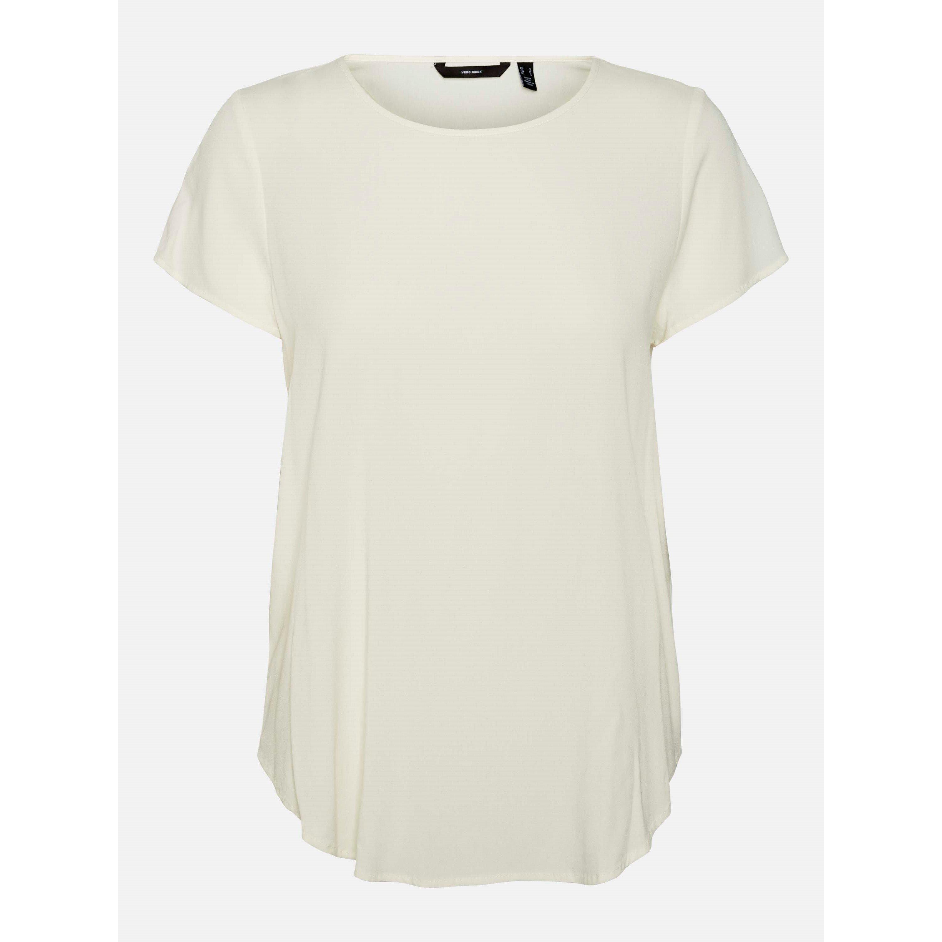 Vero Moda Women's Vm Short Sleeve Blouse - Snow White - 12 (M)