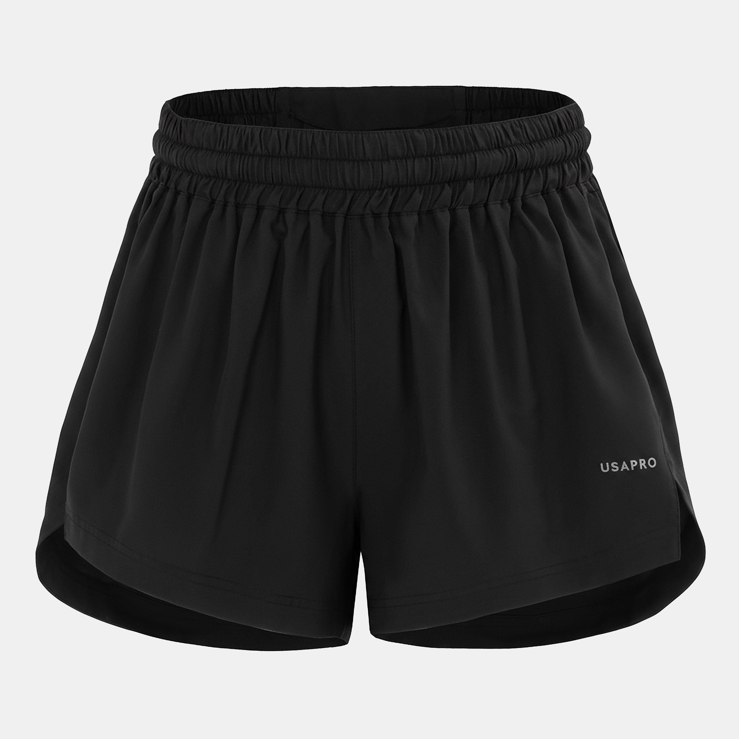 Black - USA Pro - Women's Fleece Jogger Shorts - 1