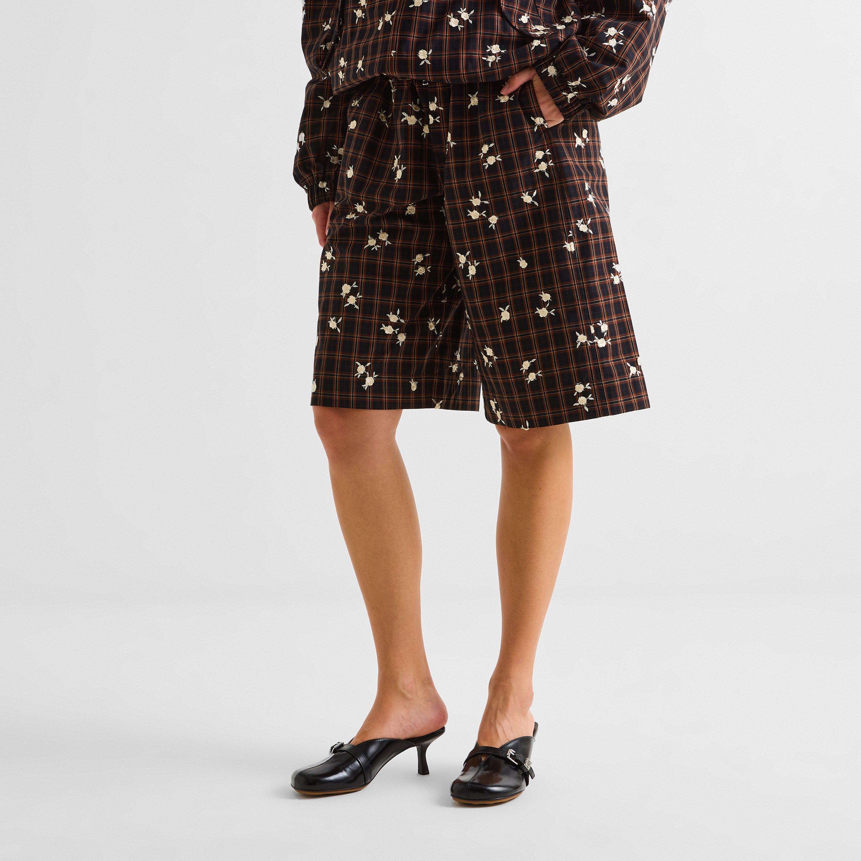 Brown - Ganni - Women's Flower Tailored Shorts - 3