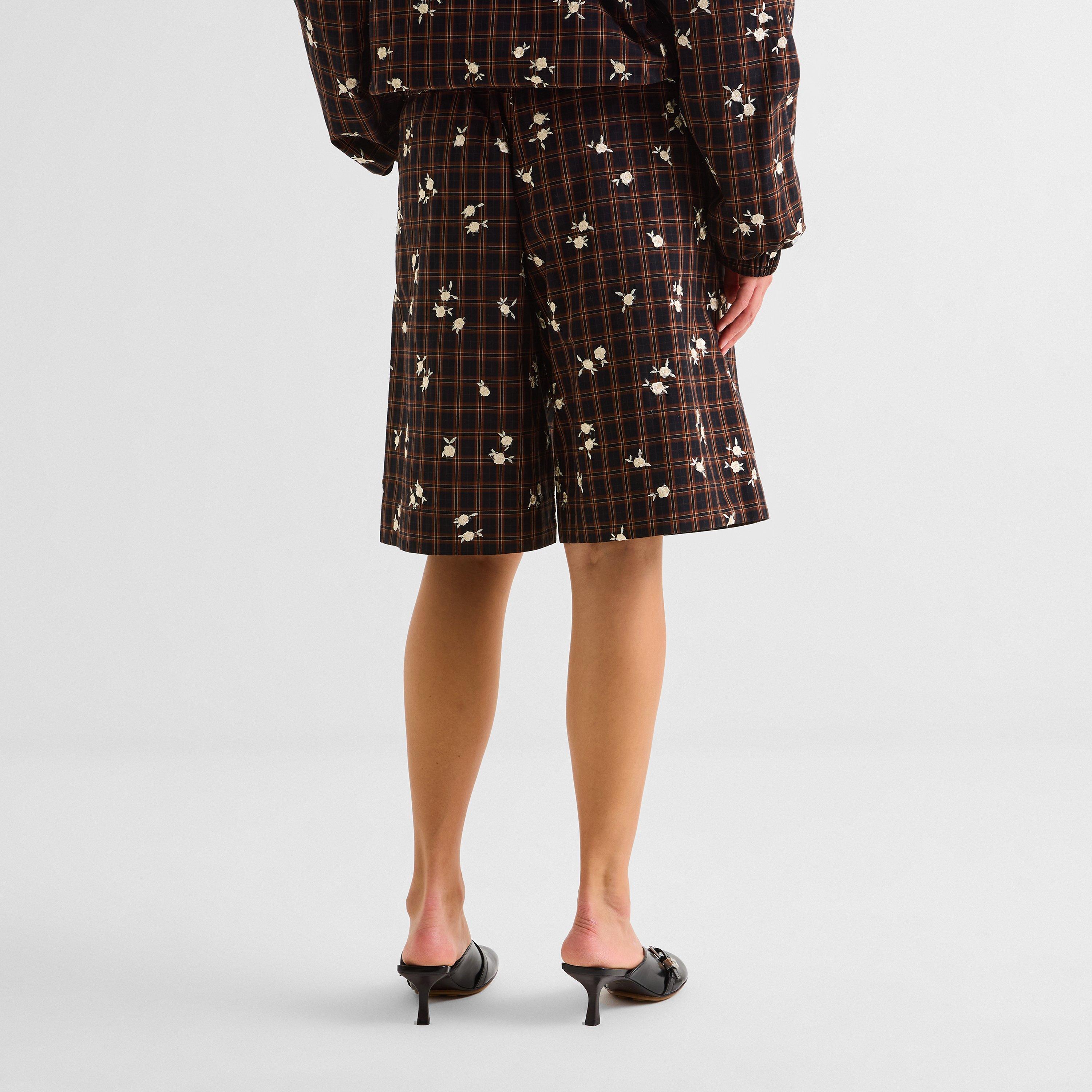 Brown - Ganni - Women's Flower Tailored Shorts - 4