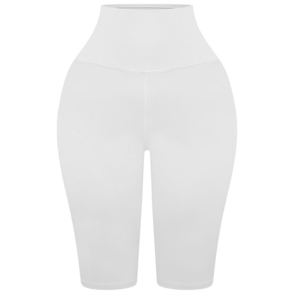 White - Honeyz - Women's High-Waisted Cycling Shorts - 1