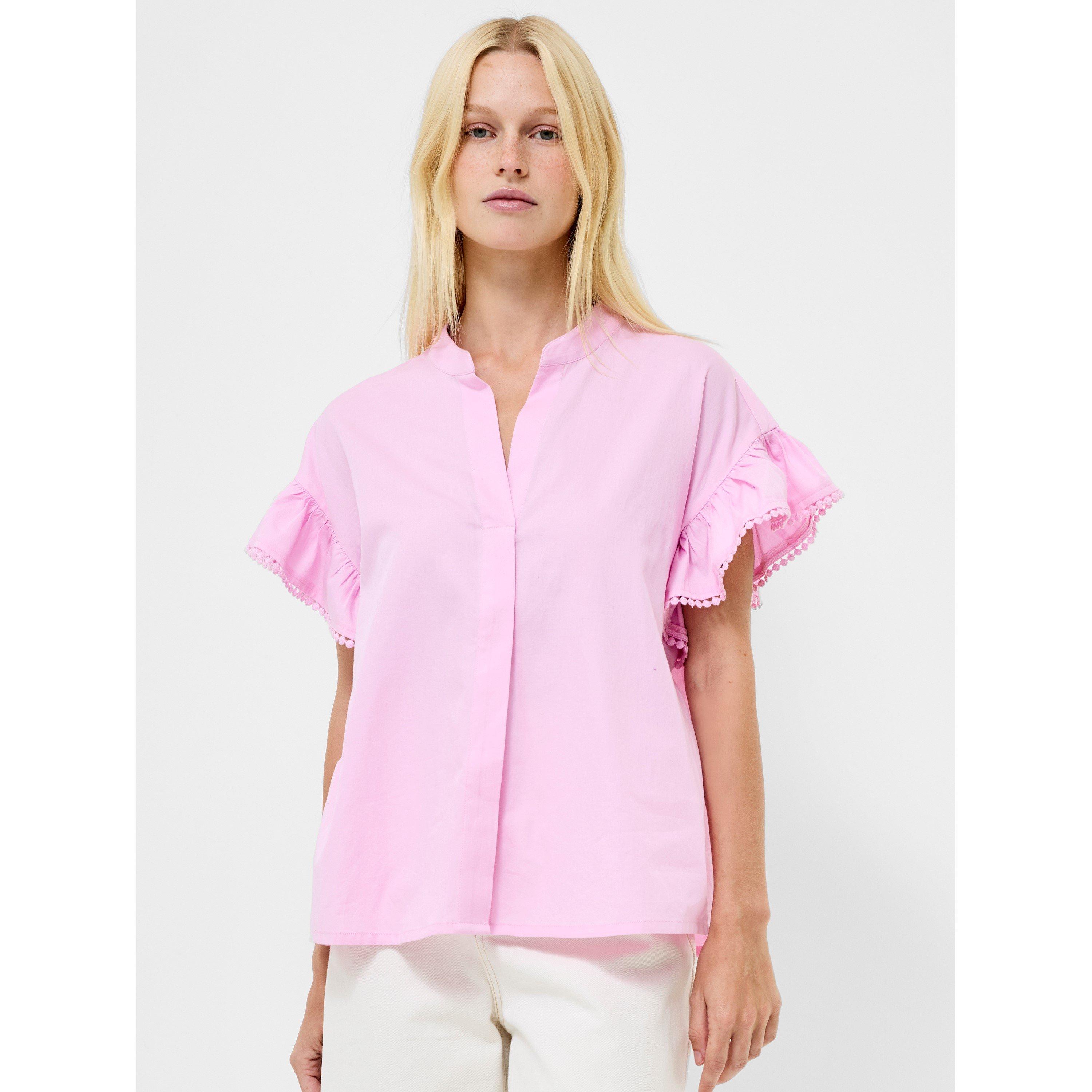 French Connection Women's Short Sleeve Blouse - Pink - 8 (XS)