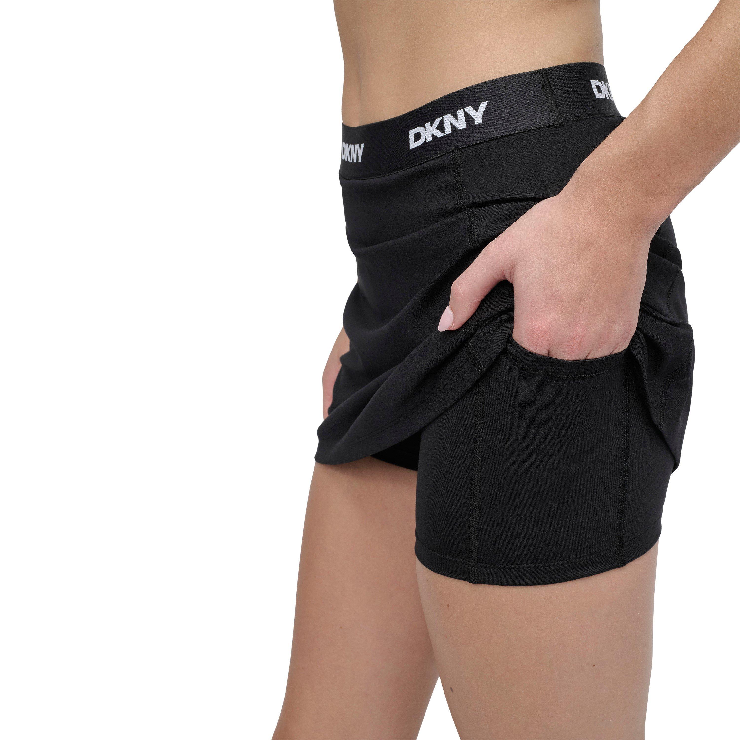 Black - DKNY - Women's Logo Elastic Compression Skort - 5