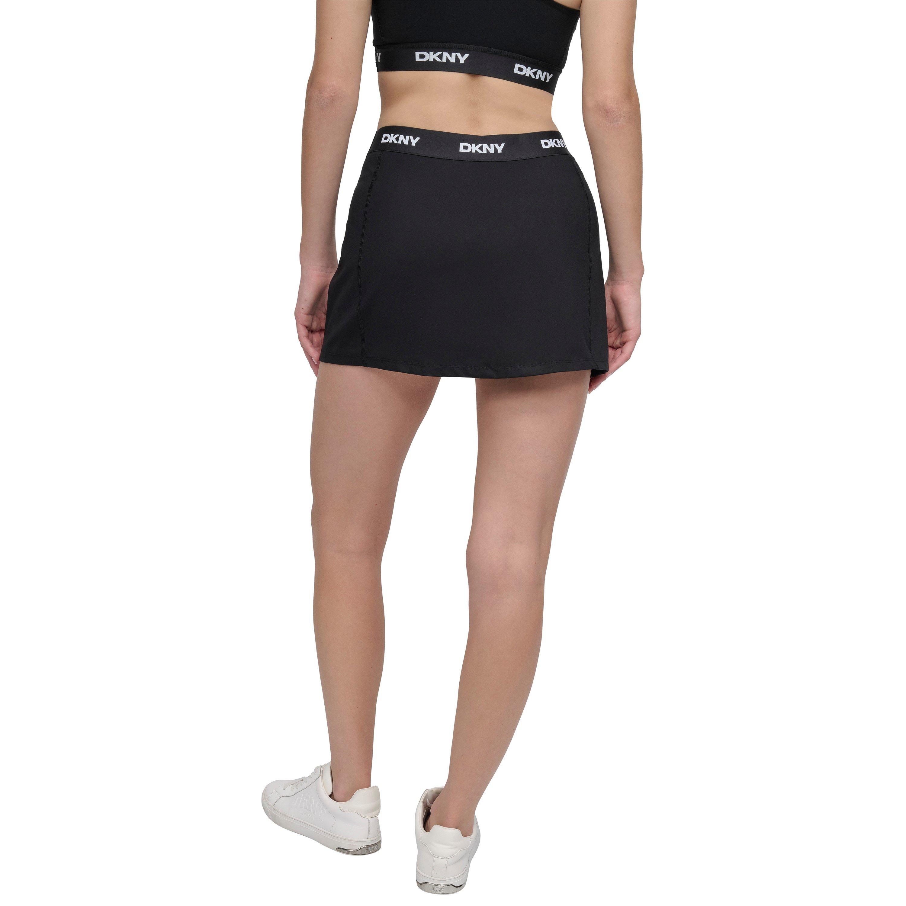 Black - DKNY - Women's Logo Elastic Compression Skort - 6