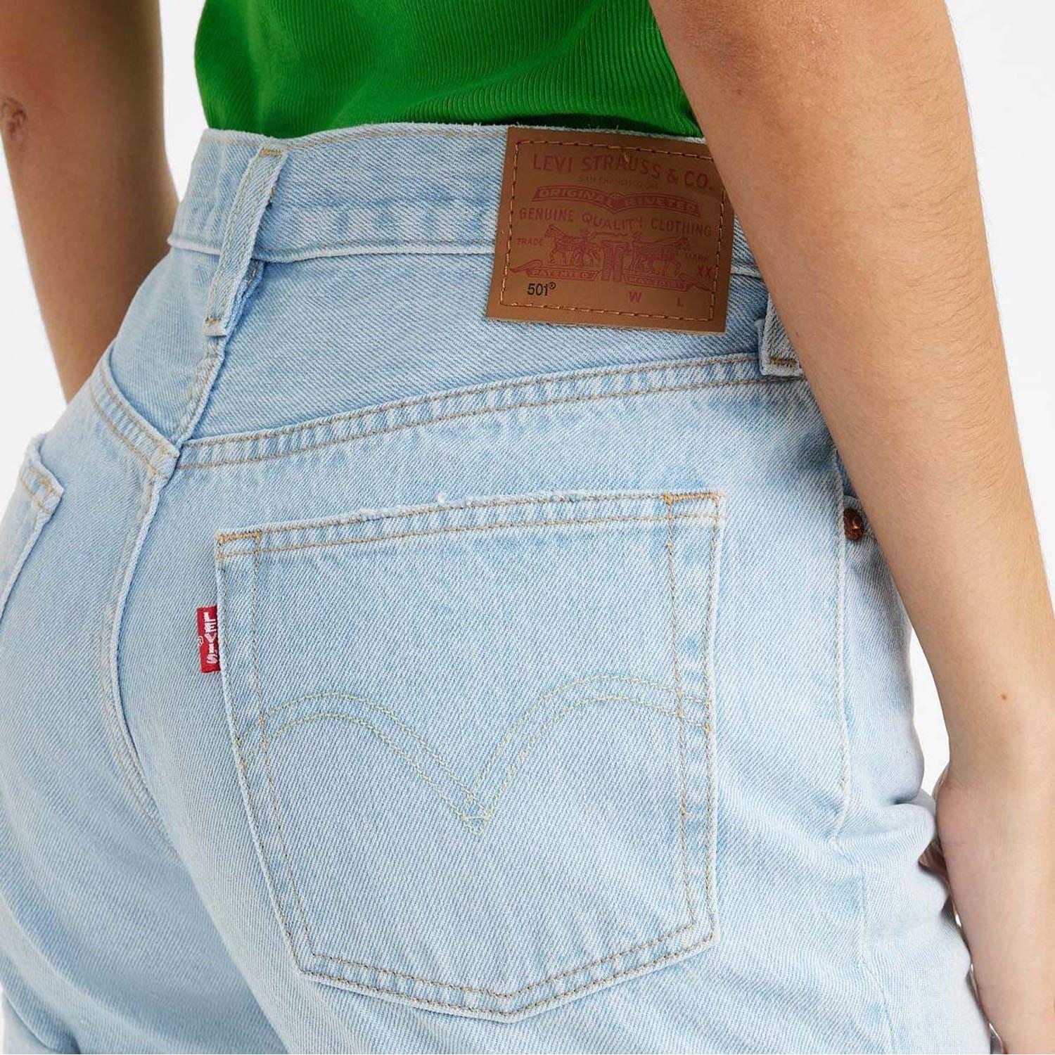 Blue - Levis - Levis 501 Rolled Short Glaring Tailored Womens - 3