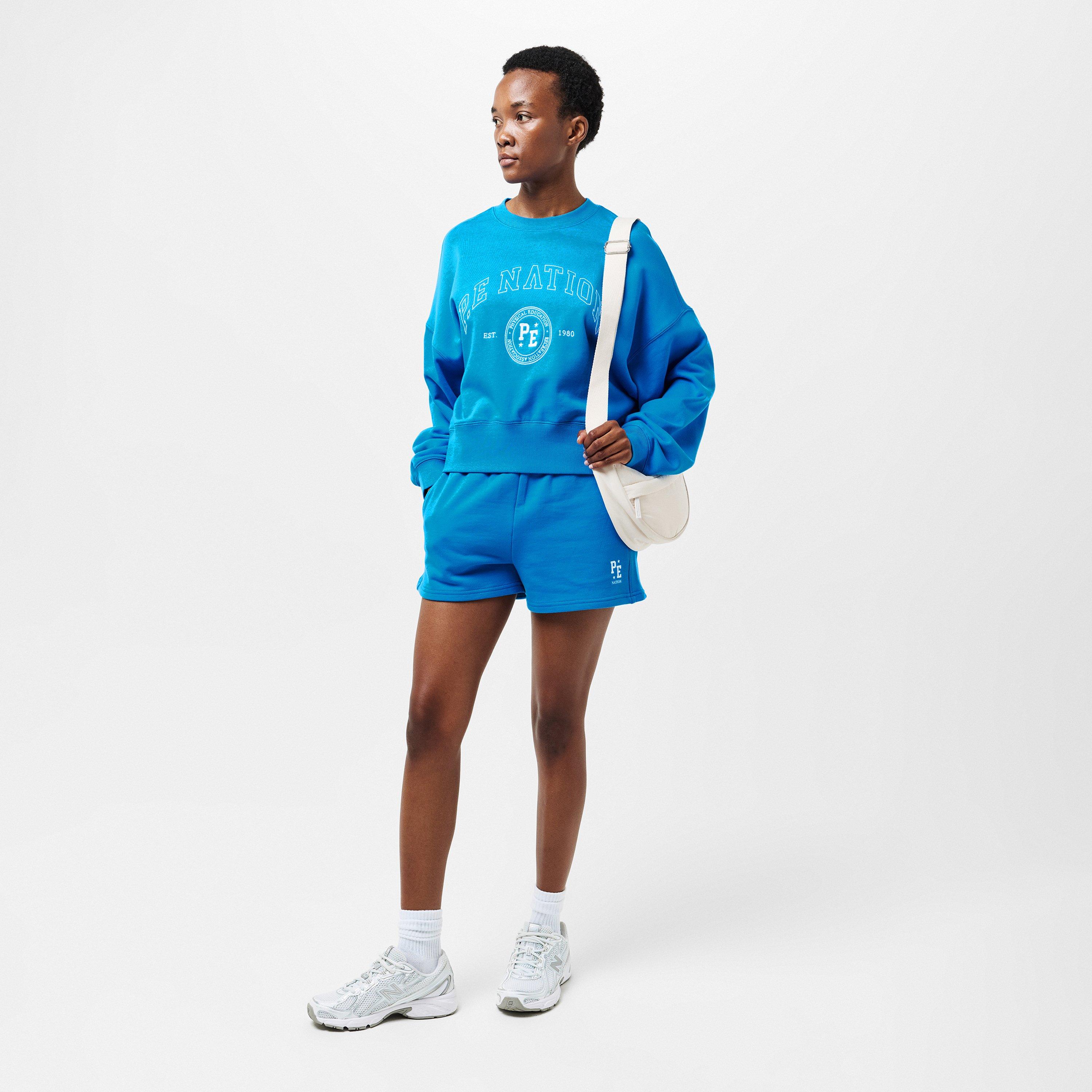 FRENCH BLUE - PE Nation - Women's Fleece Jogger Shorts - 6