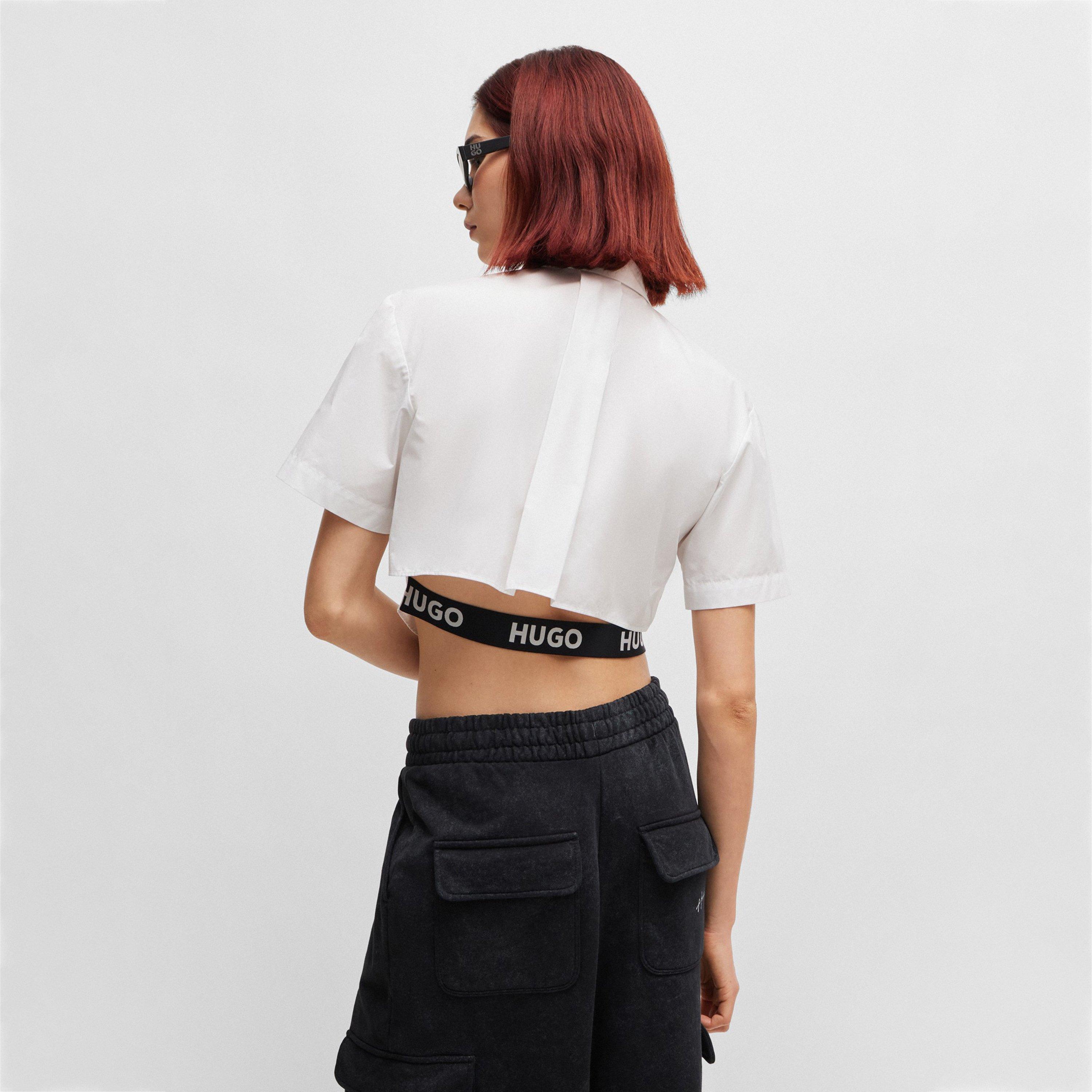 White - Hugo - Women's Enovia Short-Sleeve Blouse - 3