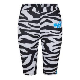 Off White Zebra Cycle Shorts