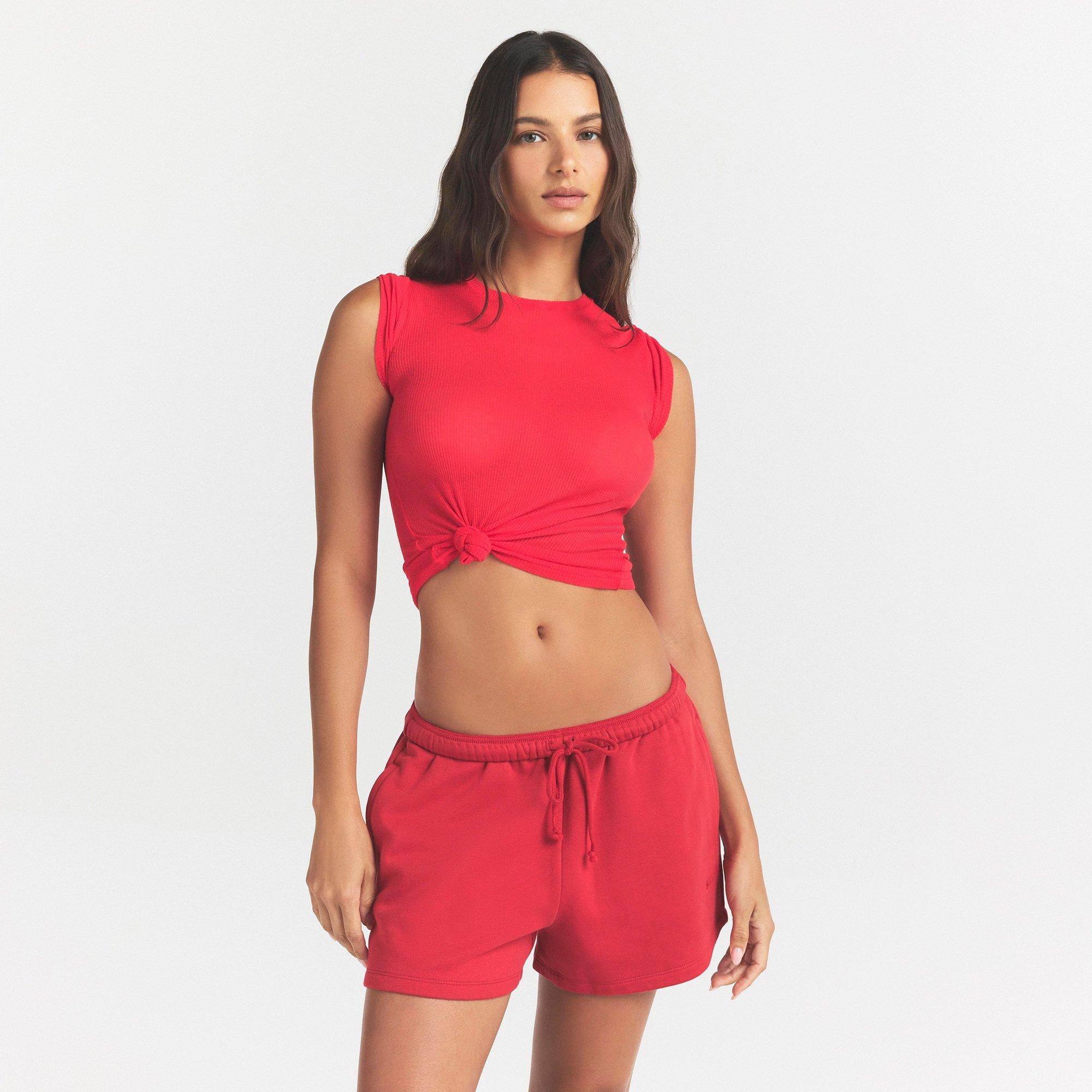 WASHED RED - SKIMS - Women's Classic Short Fleece Jogger Shorts - 6