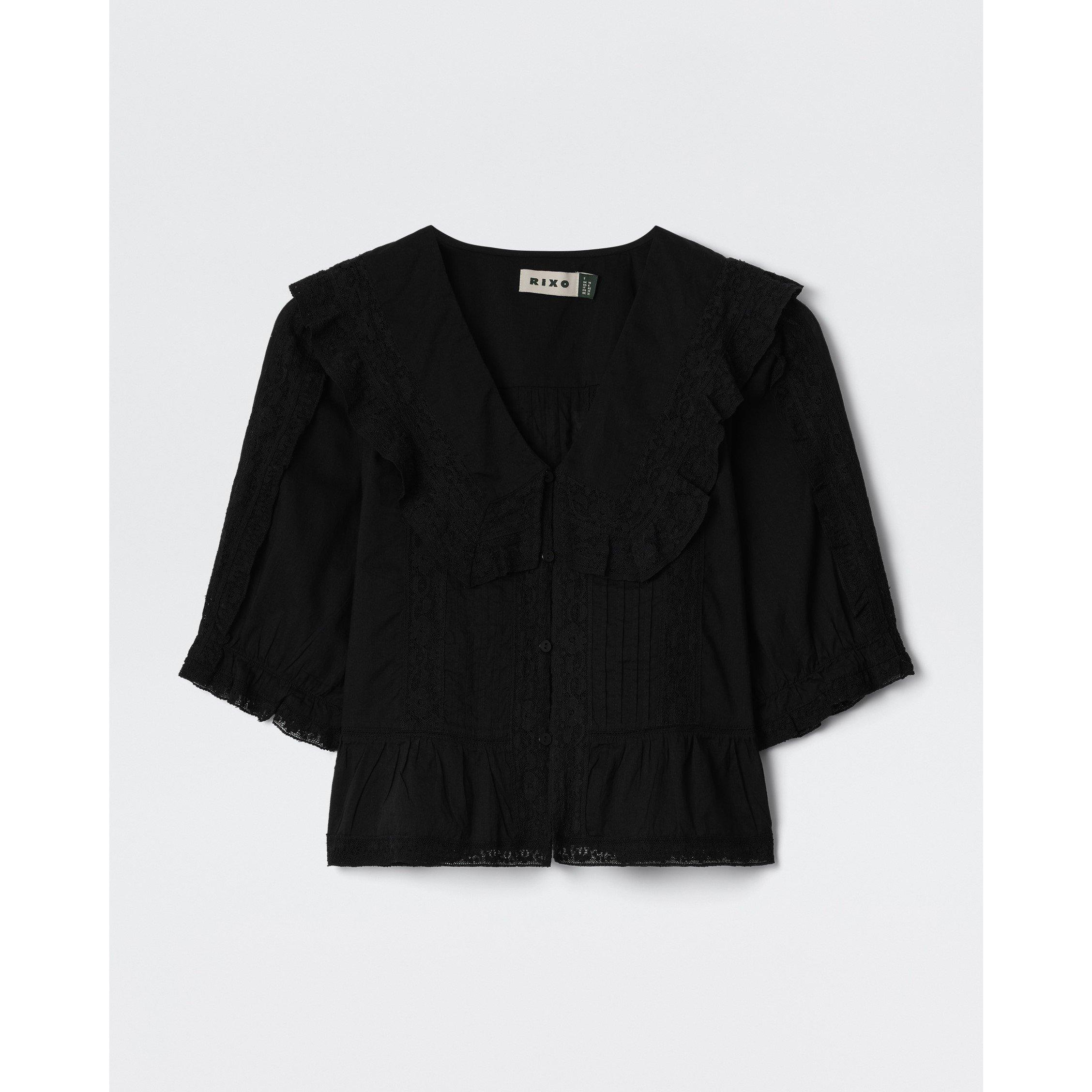 Black - RIXO - Women's Ellery Top Short Sleeve Blouse - 1