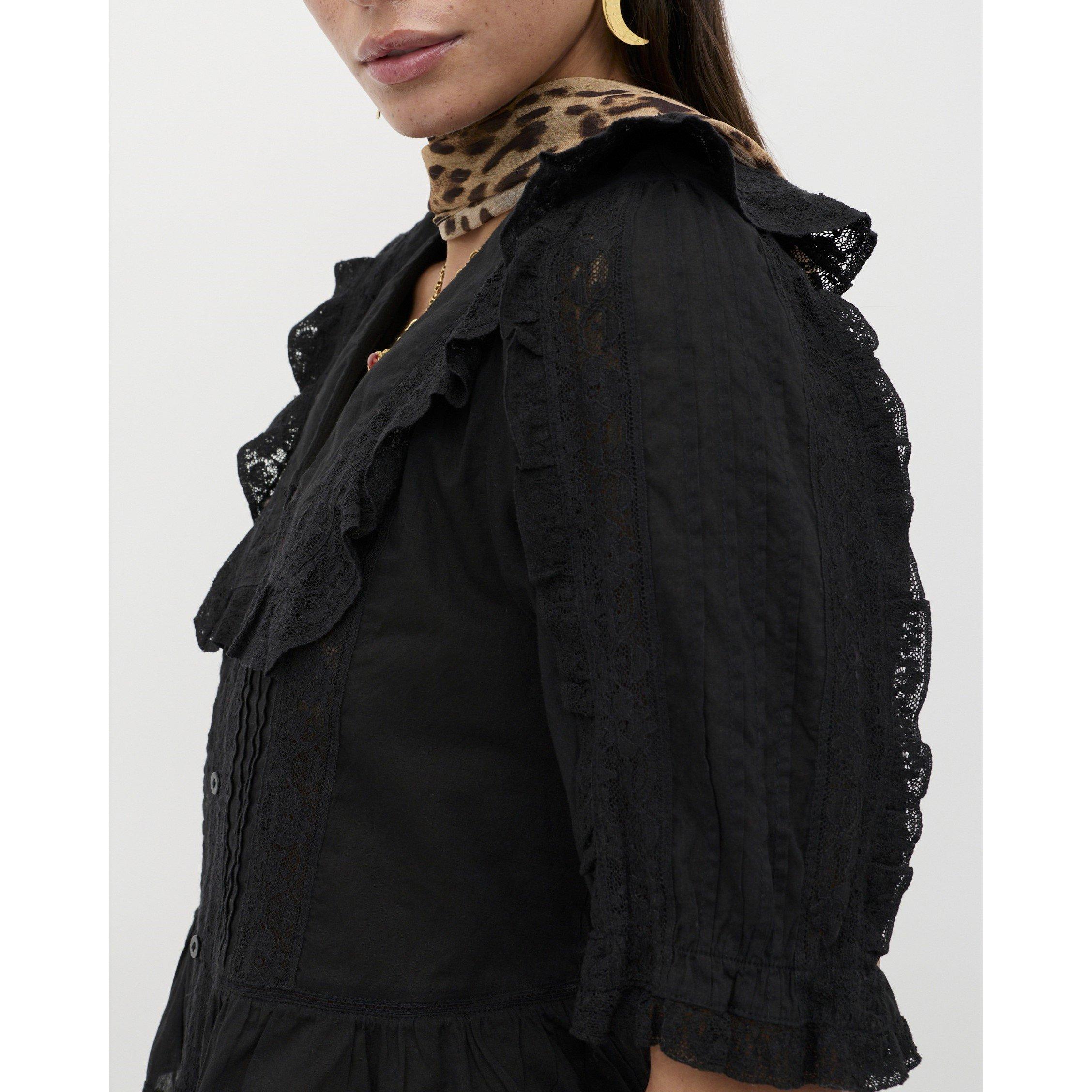 Black - RIXO - Women's Ellery Top Short Sleeve Blouse - 4
