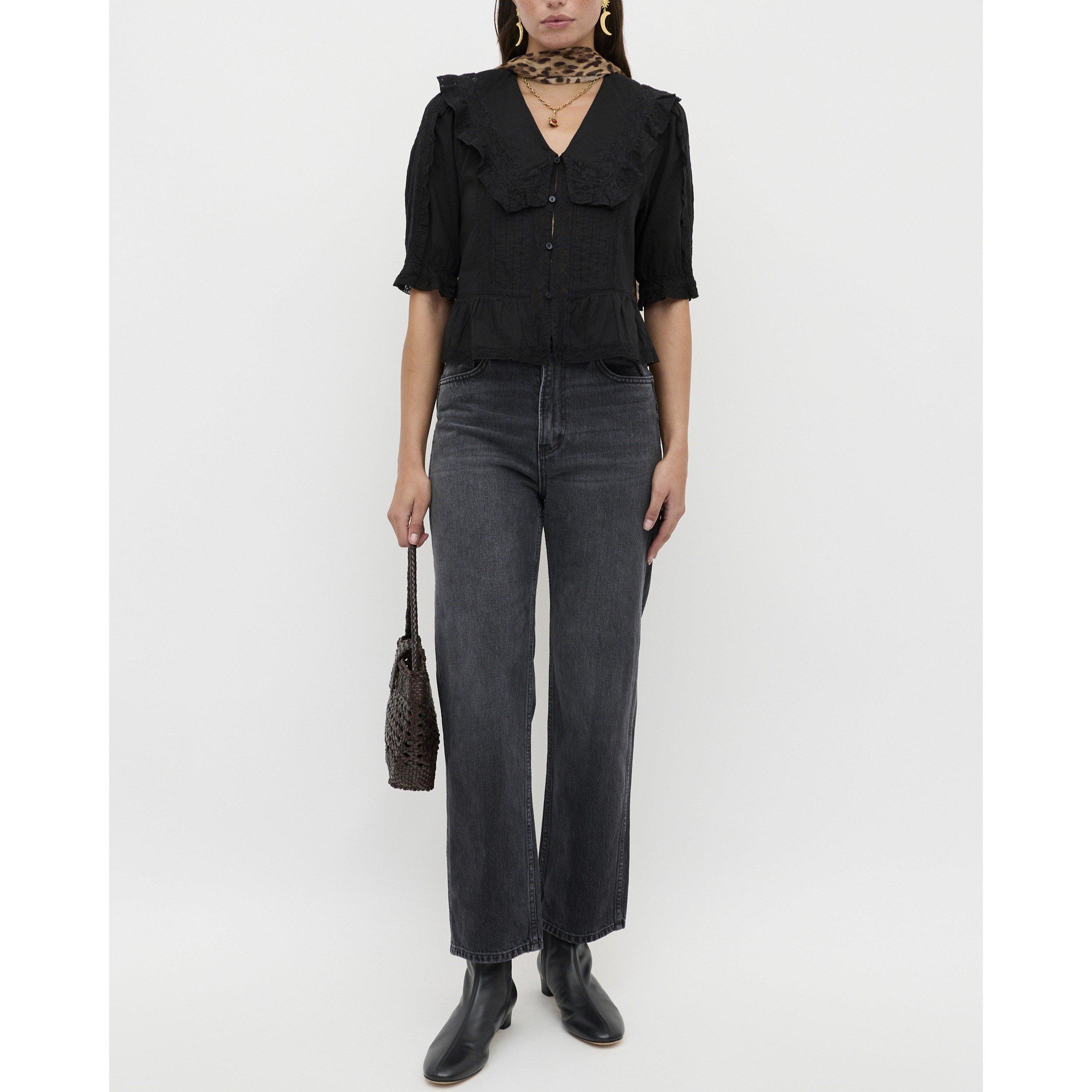 Black - RIXO - Women's Ellery Top Short Sleeve Blouse - 5