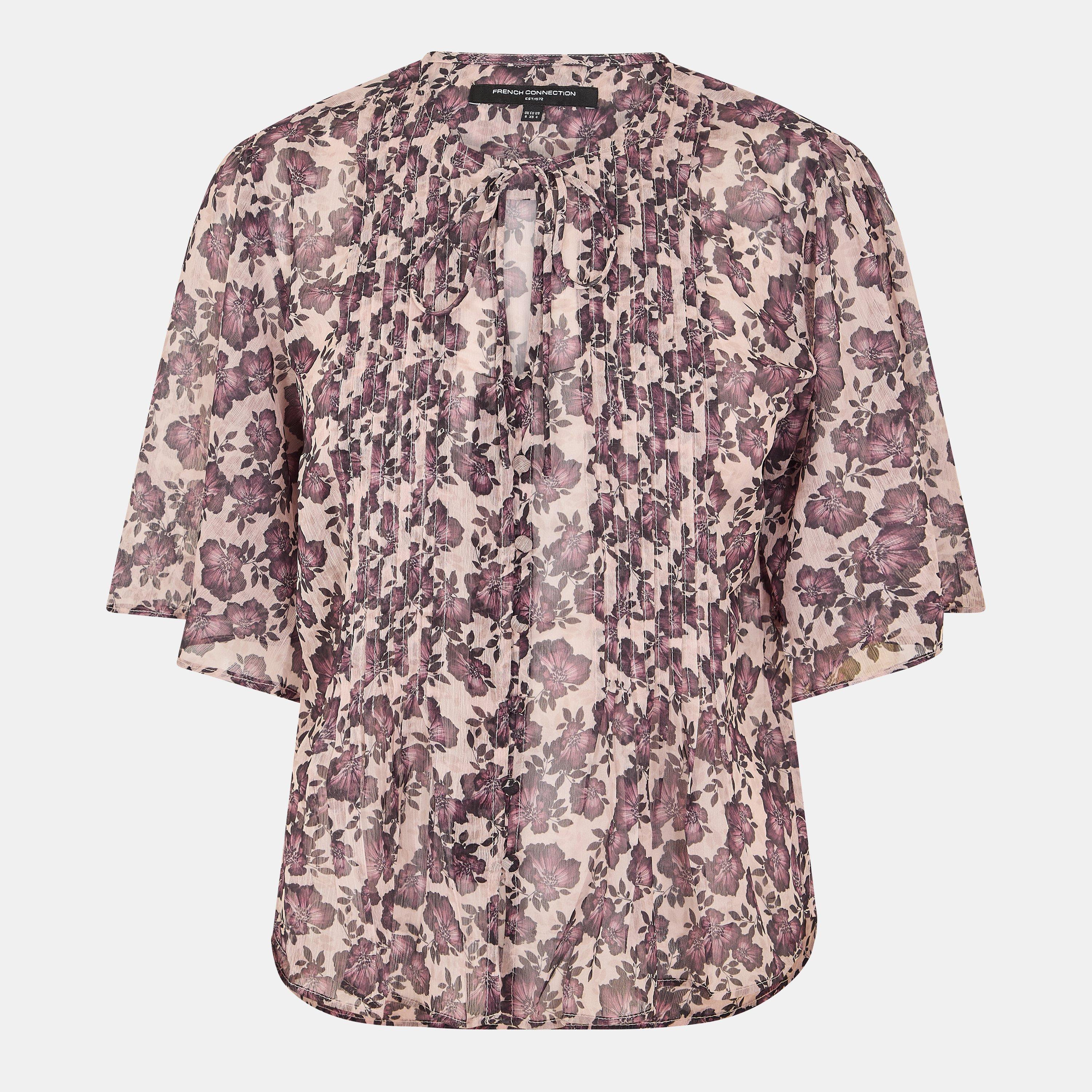 Blush Pink - French Connection - Women's FC Elyse Short-Sleeve Blouse - 1