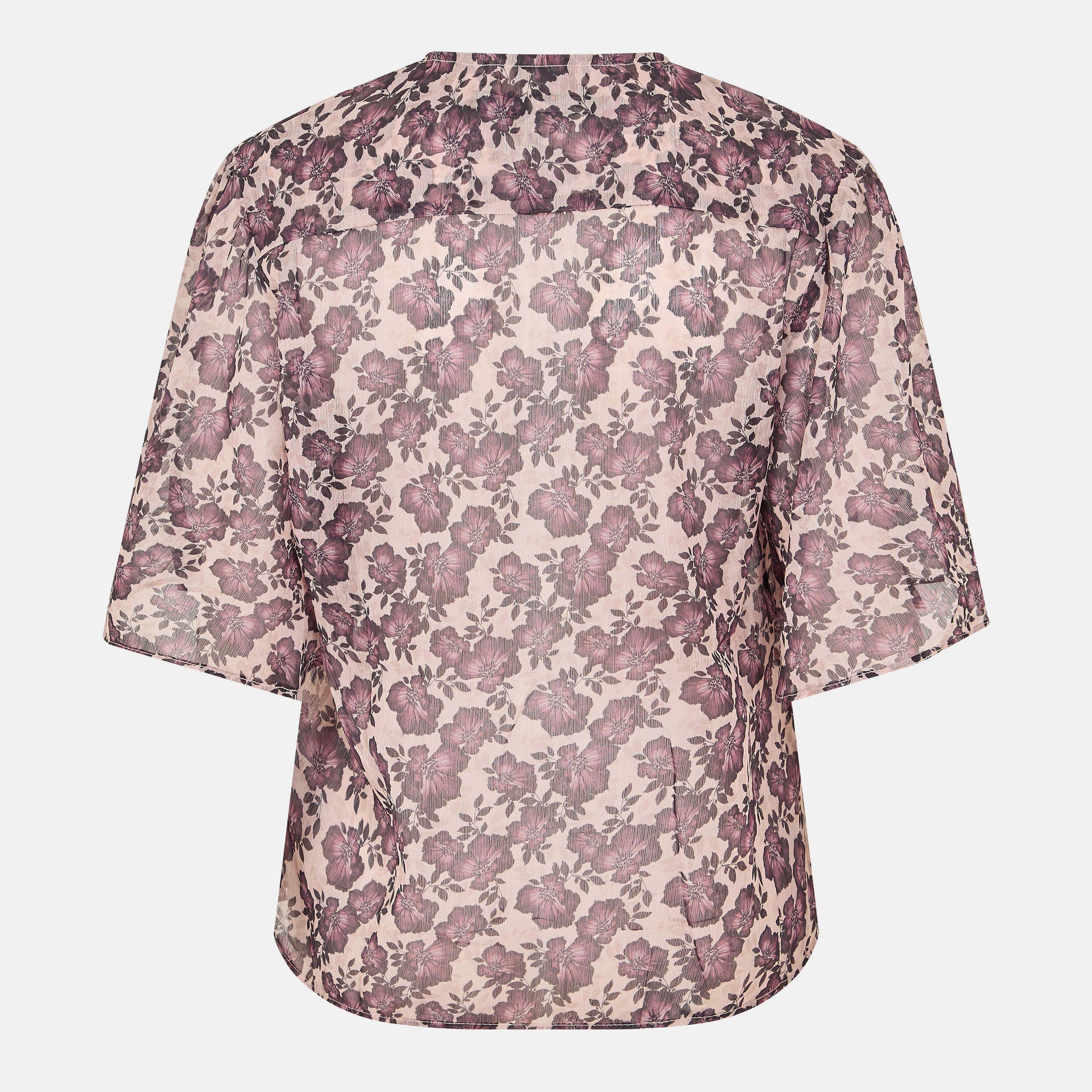 Blush Pink - French Connection - Women's FC Elyse Short-Sleeve Blouse - 2