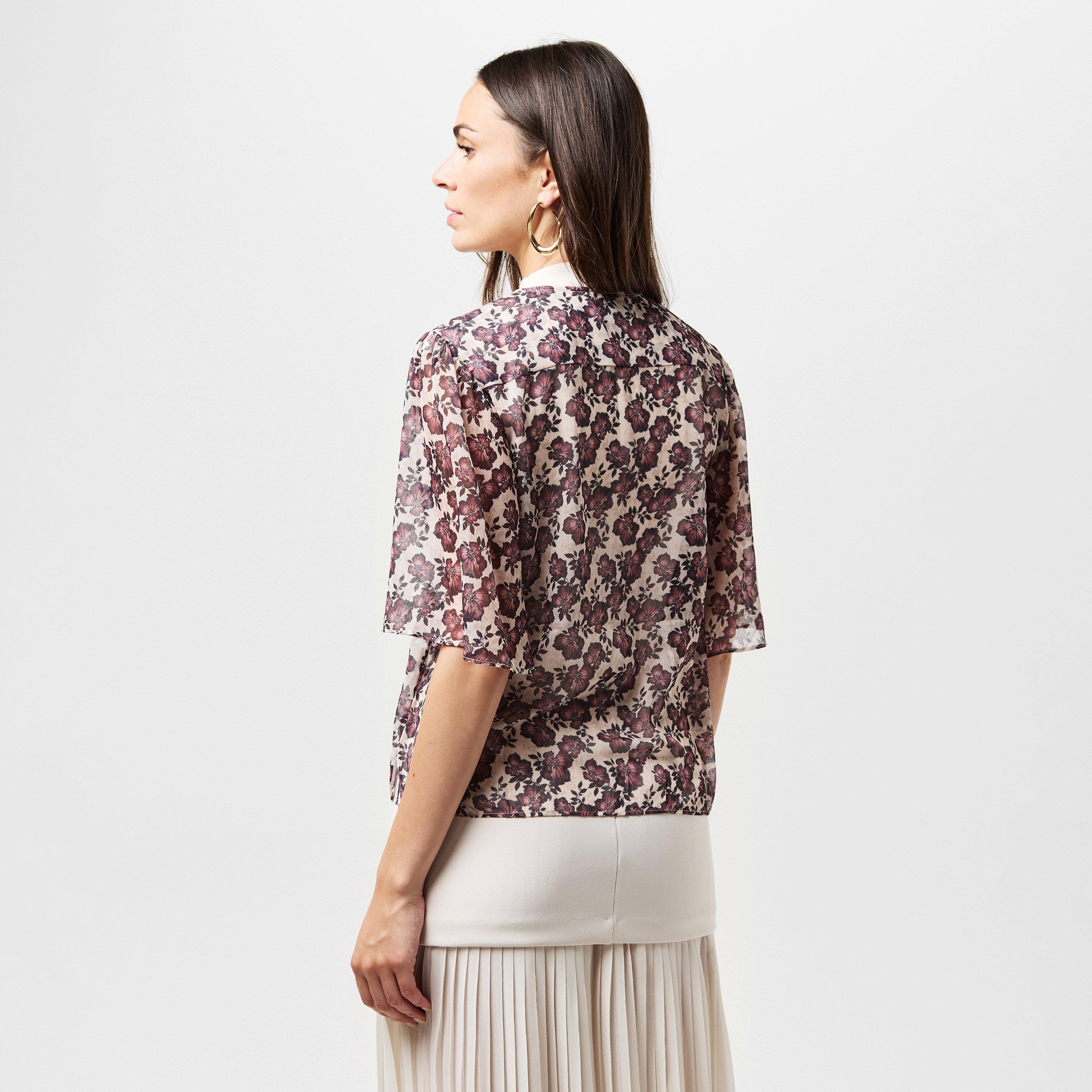 Blush Pink - French Connection - Women's FC Elyse Short-Sleeve Blouse - 4