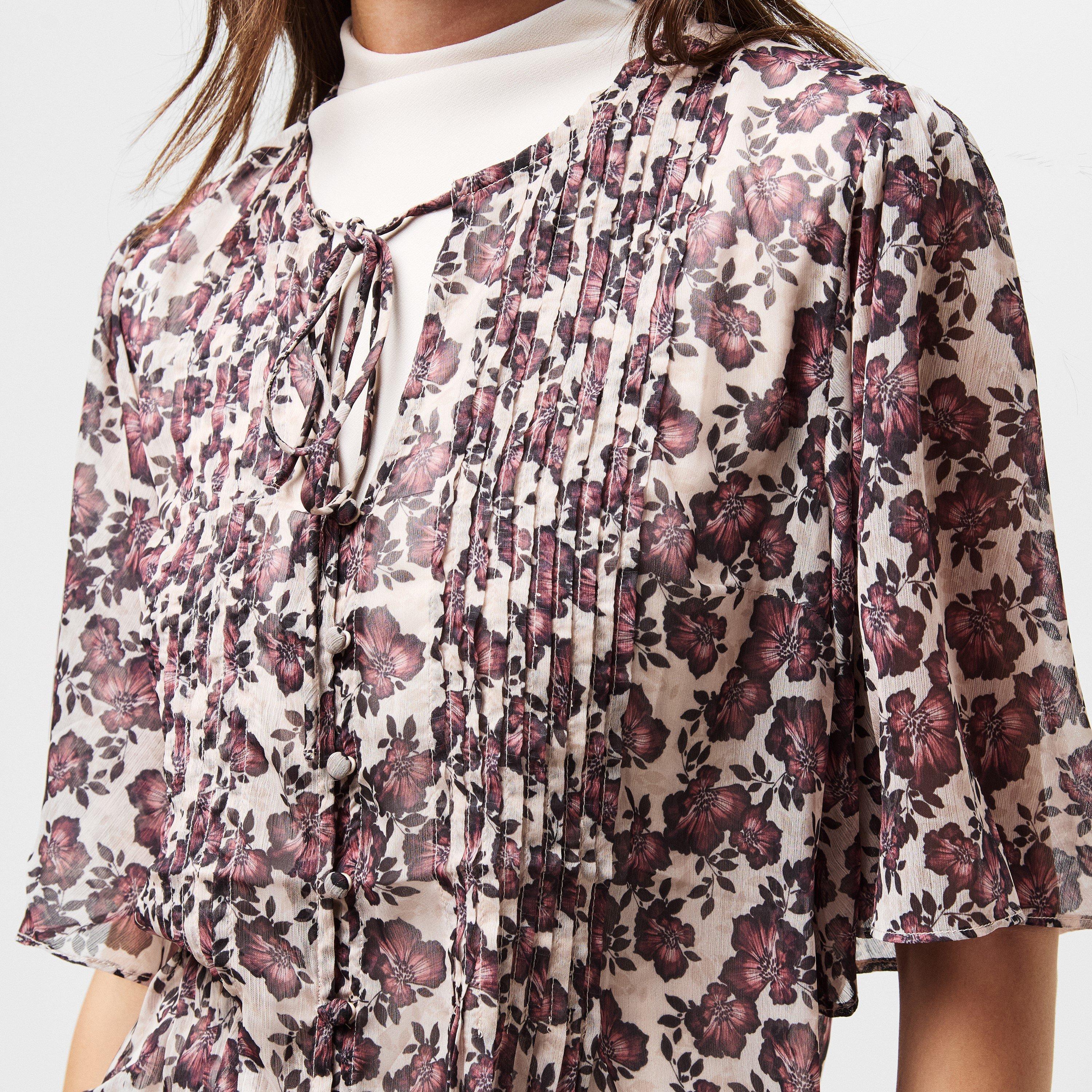 Blush Pink - French Connection - Women's FC Elyse Short-Sleeve Blouse - 5