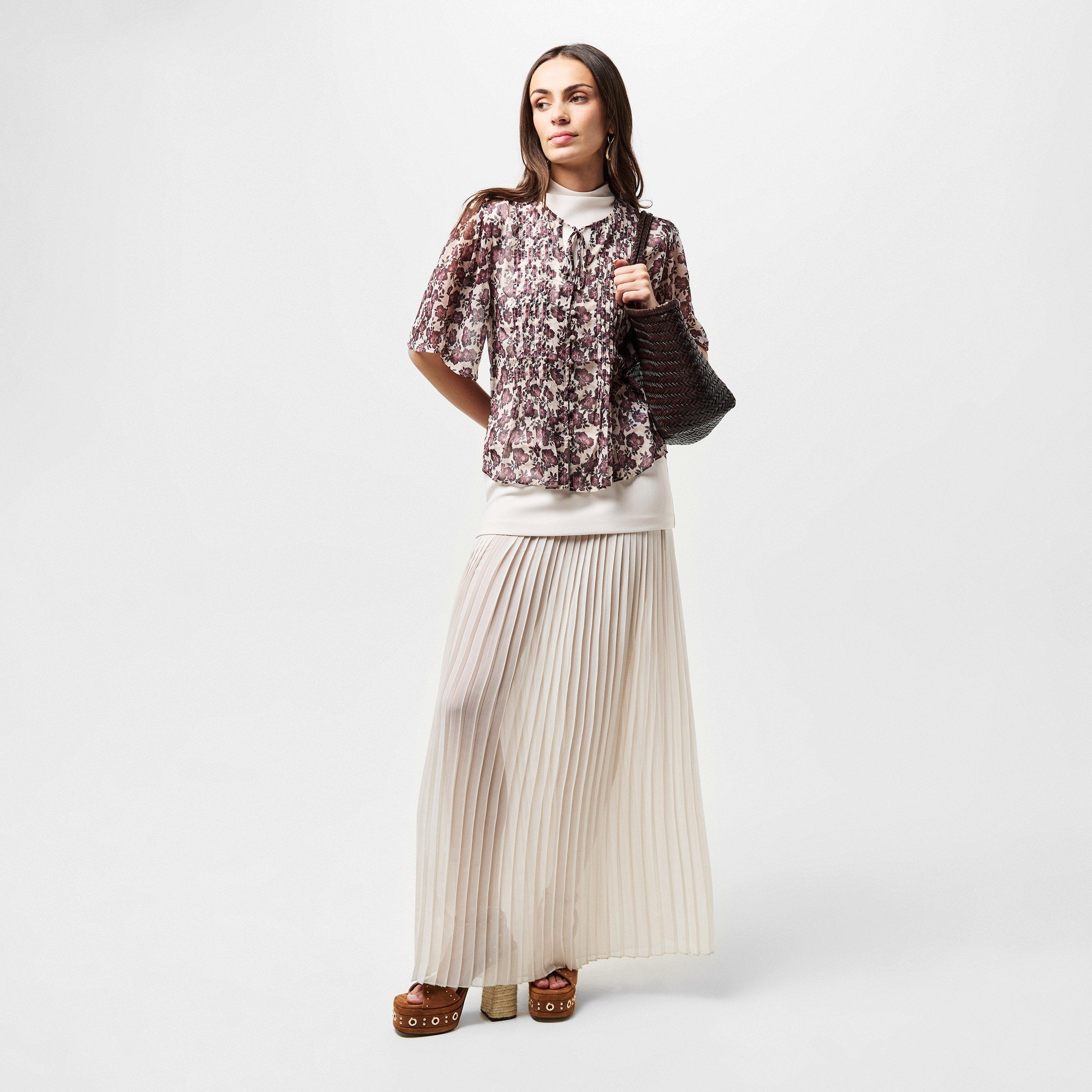 Blush Pink - French Connection - Women's FC Elyse Short-Sleeve Blouse - 6