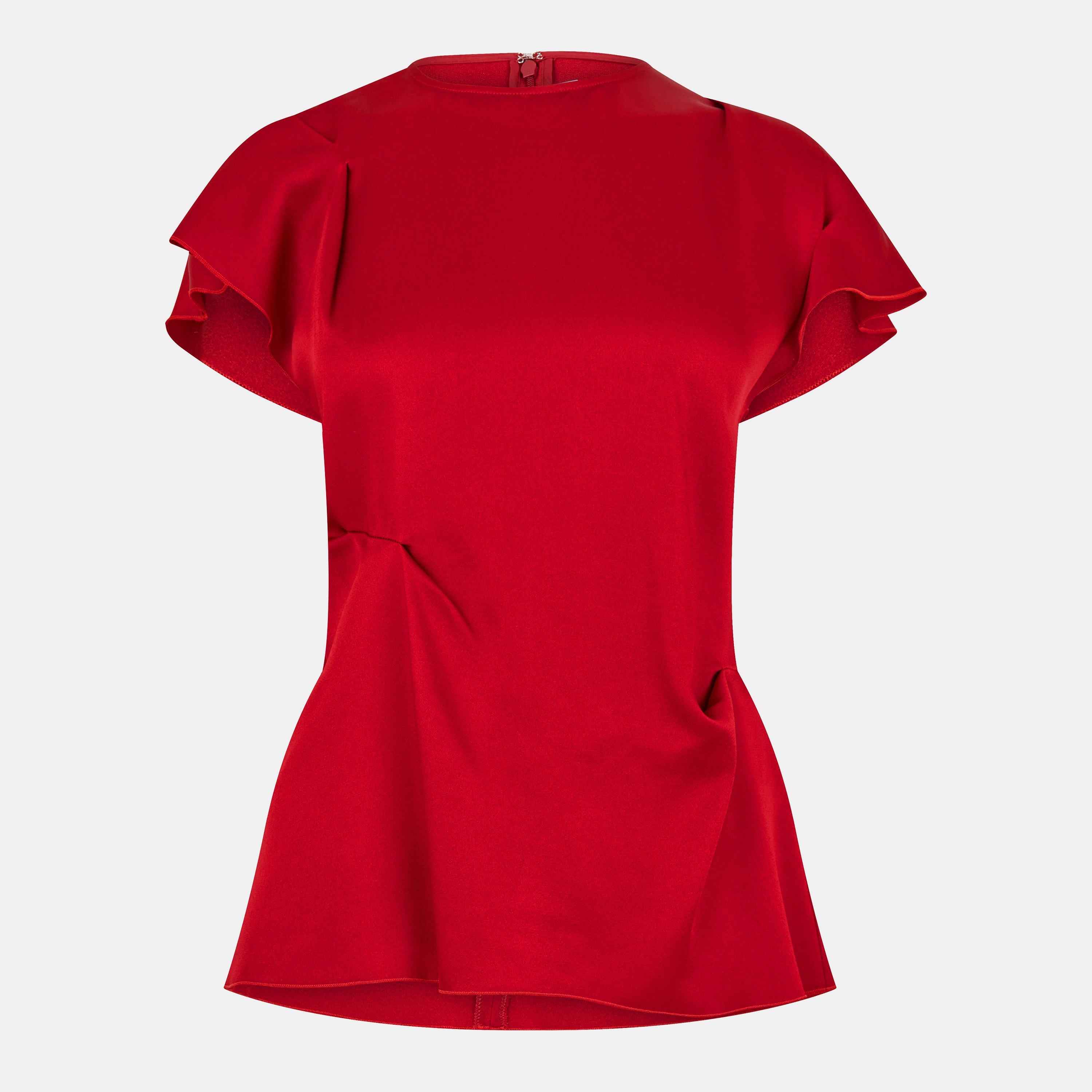 Victoria Beckham Women's Short Sleeve Blouse - Rose - Size UK 14