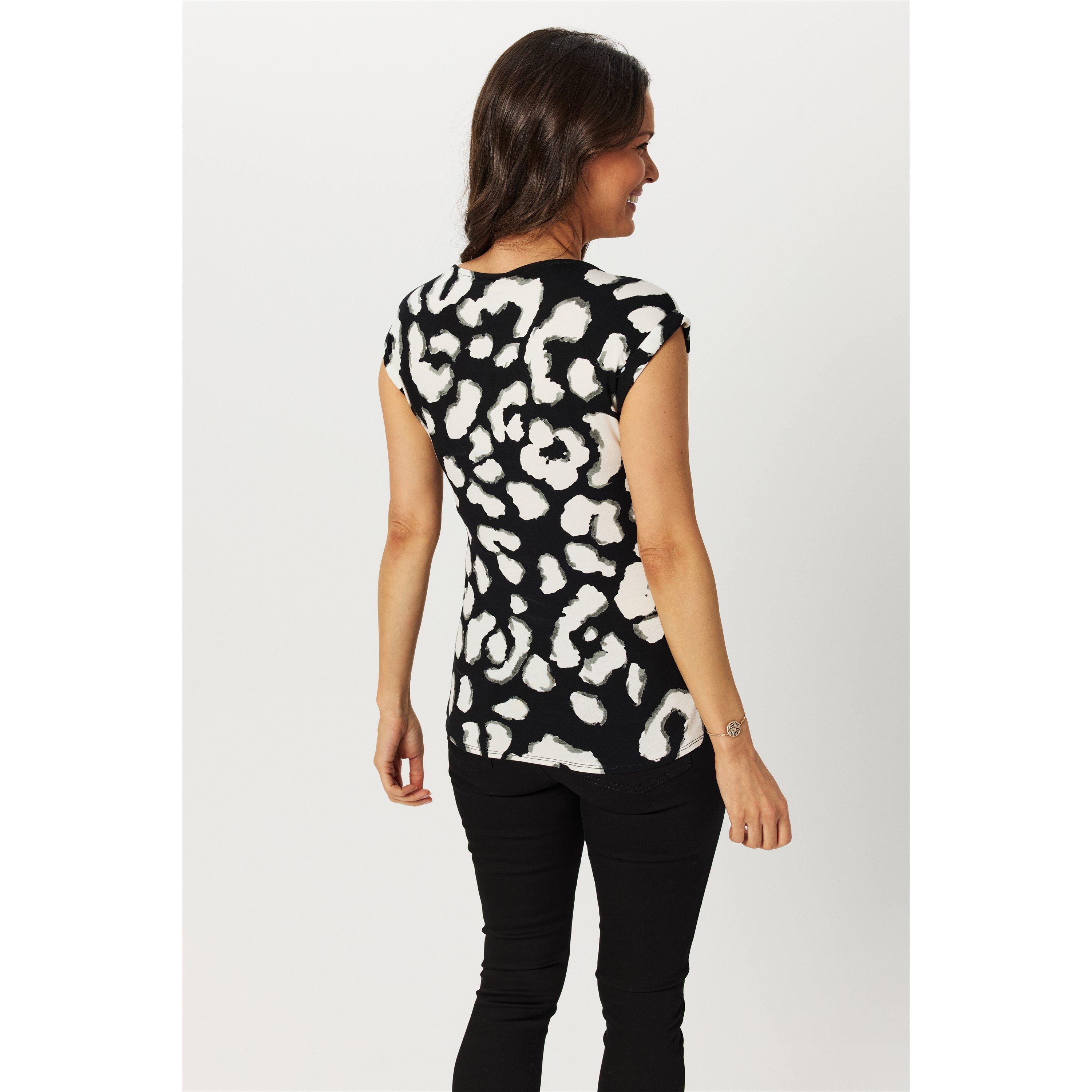 Mono Animal - Biba - Women's Jersey Trim Short-Sleeve Blouse - 3