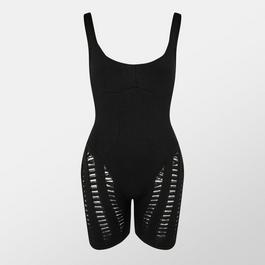 Missy Empire Laddered Knit Unitard Womens