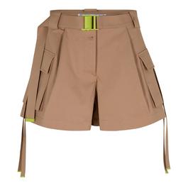 Off White Gabardine Cargo Shorts