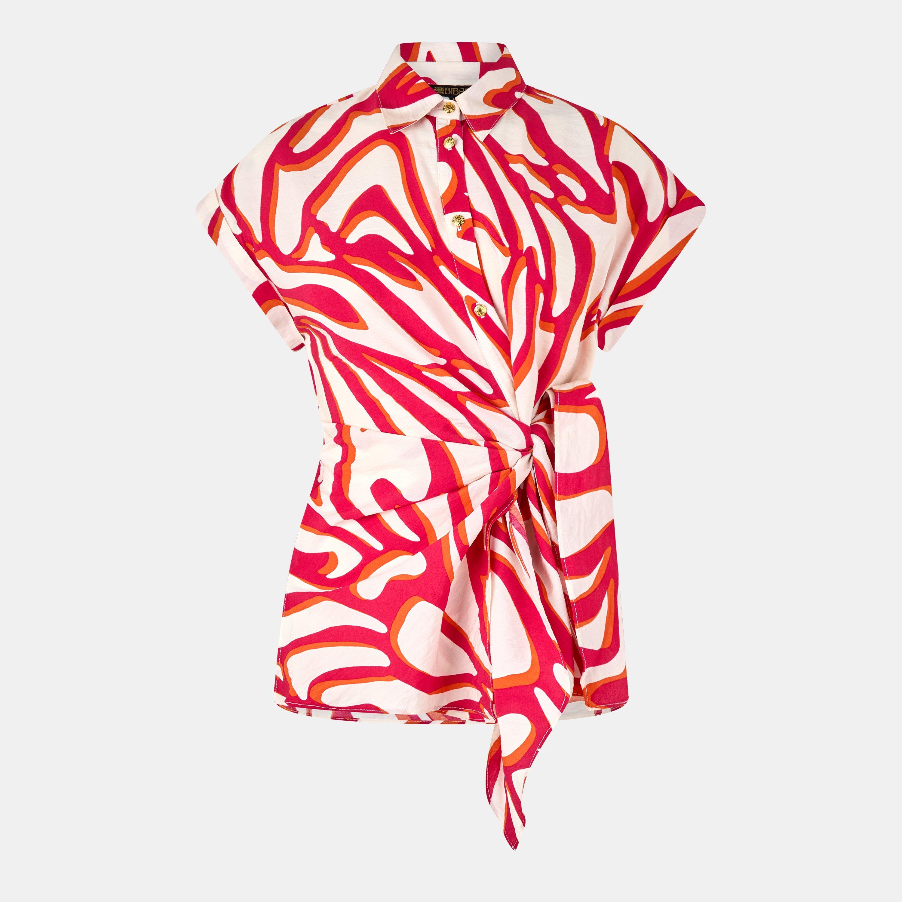 Swirl Print - Biba - Tie Cap Sleeve Shirt - 1