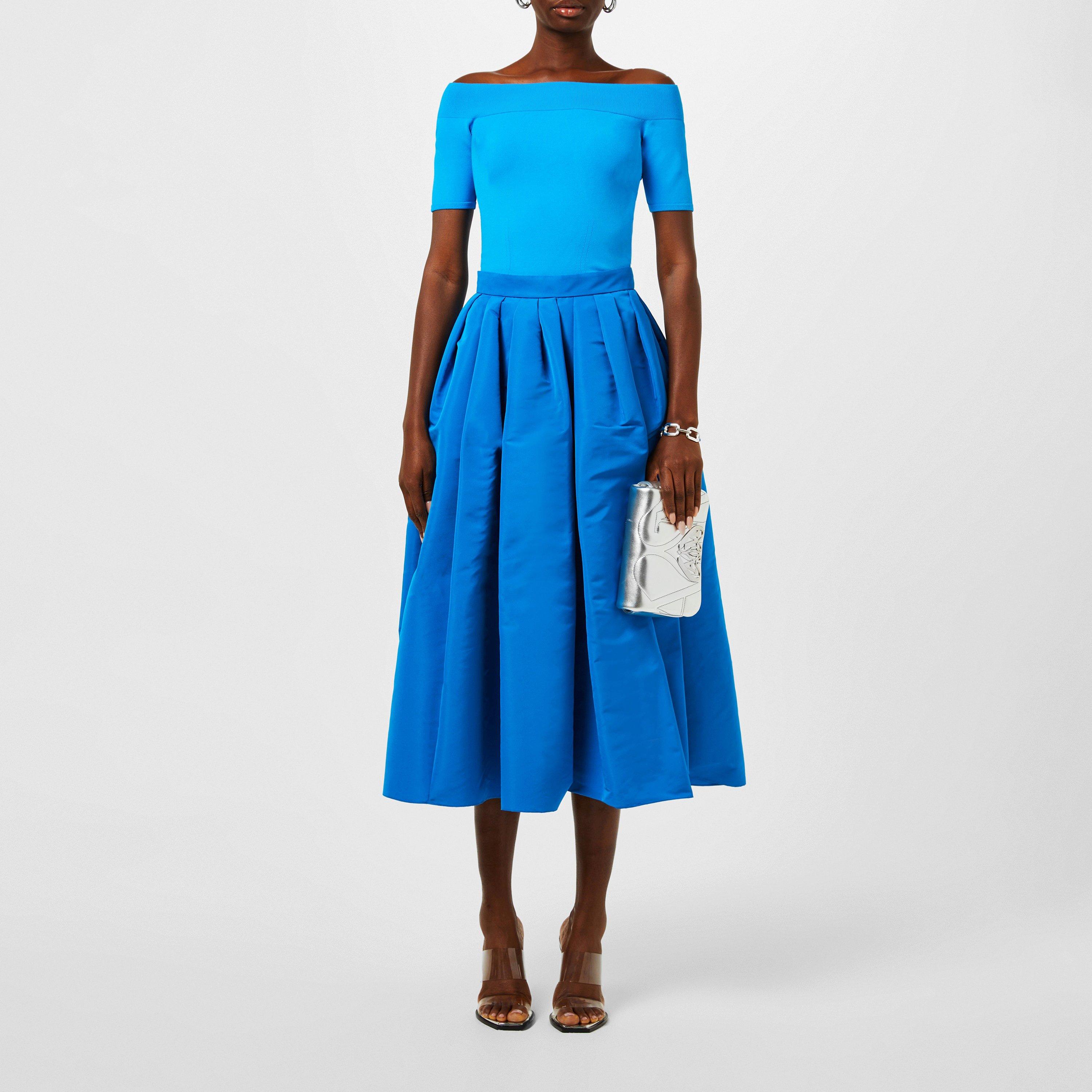 Lapis Blue - Alexander McQueen - Gathered Midi Skirt - 4