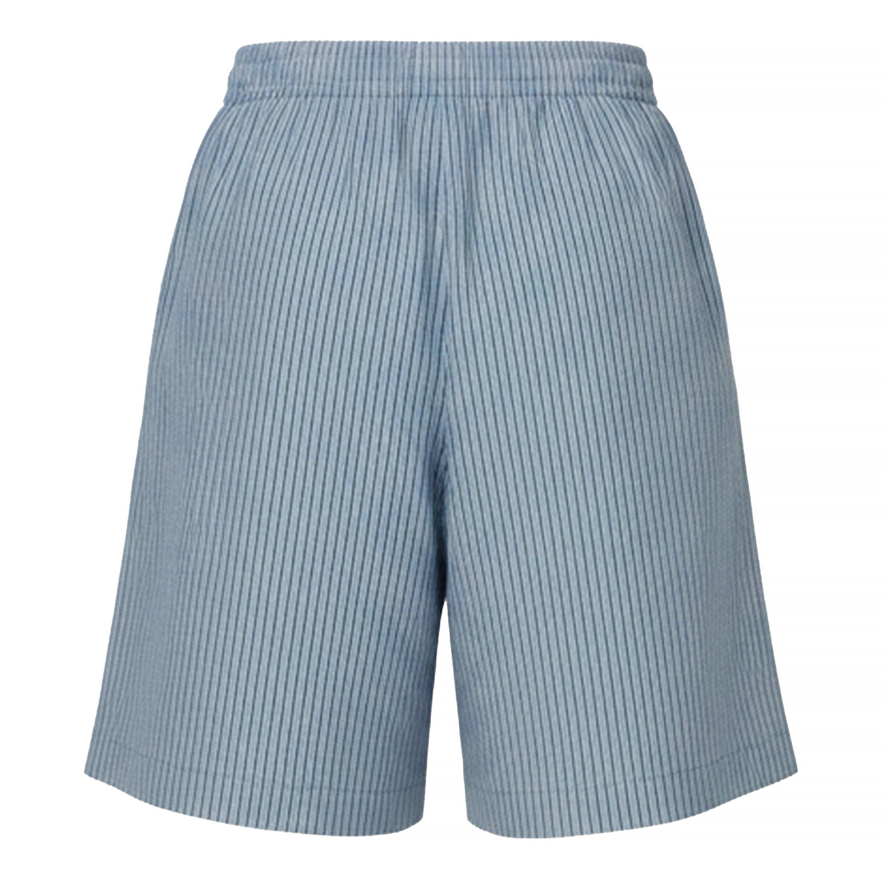 313 Blue Strip - Stella Nova - Stella Nova Striped Anchor Embroidered Shorts - Blue Stripes - 2