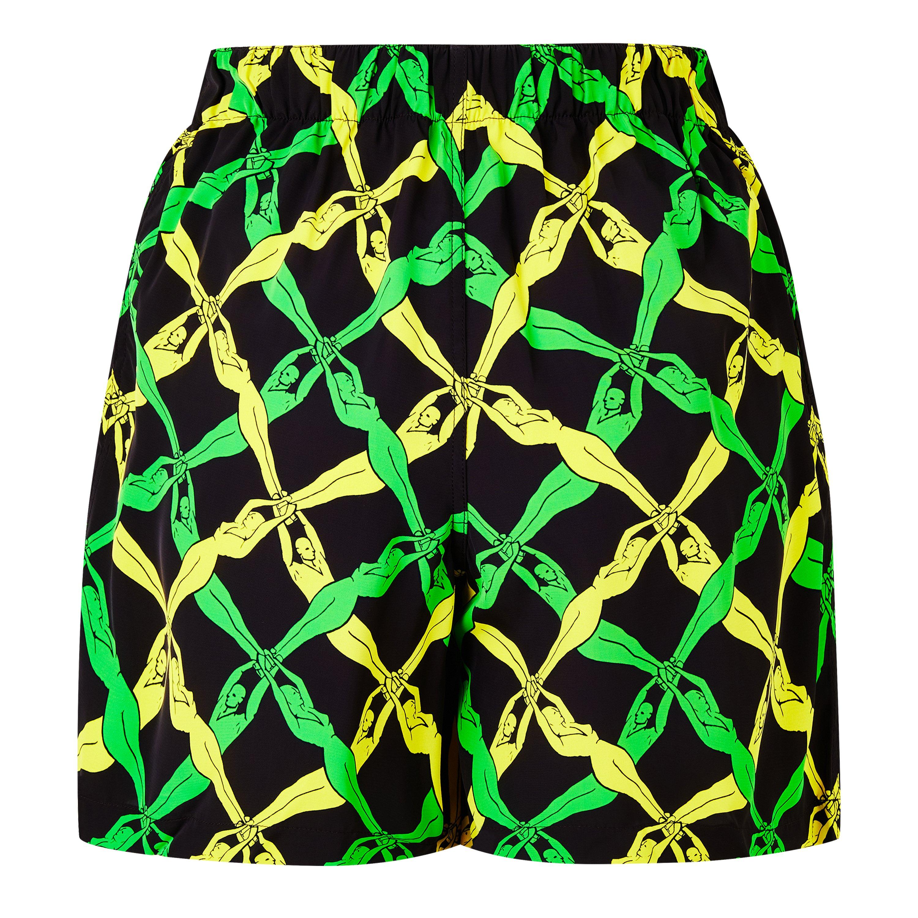 Grass/Yellow - Bottega Veneta - Women's Flat Front Tailored Shorts - 2