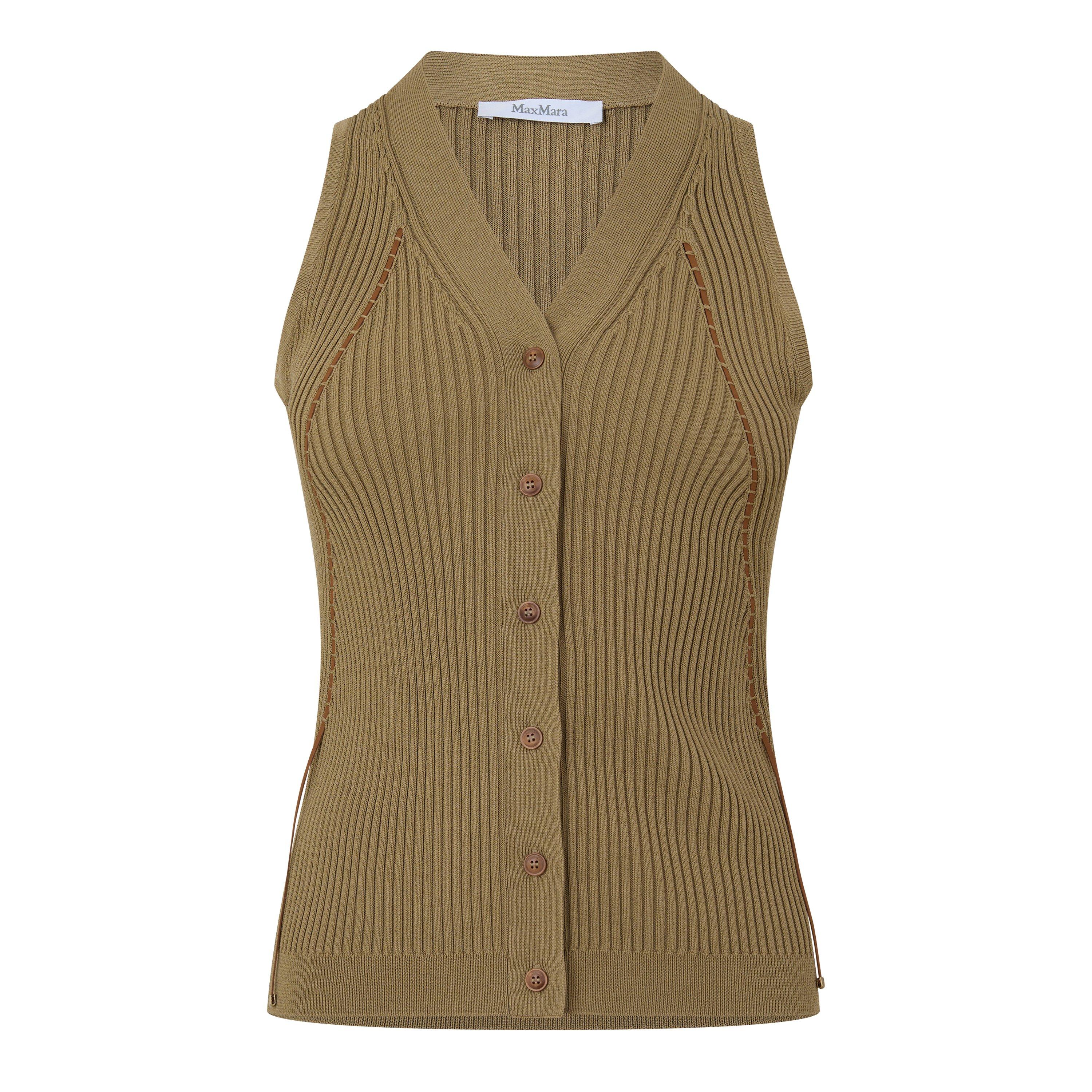 Max Mara Women's MXM Fiorire Knitted Vest - Kaki - L