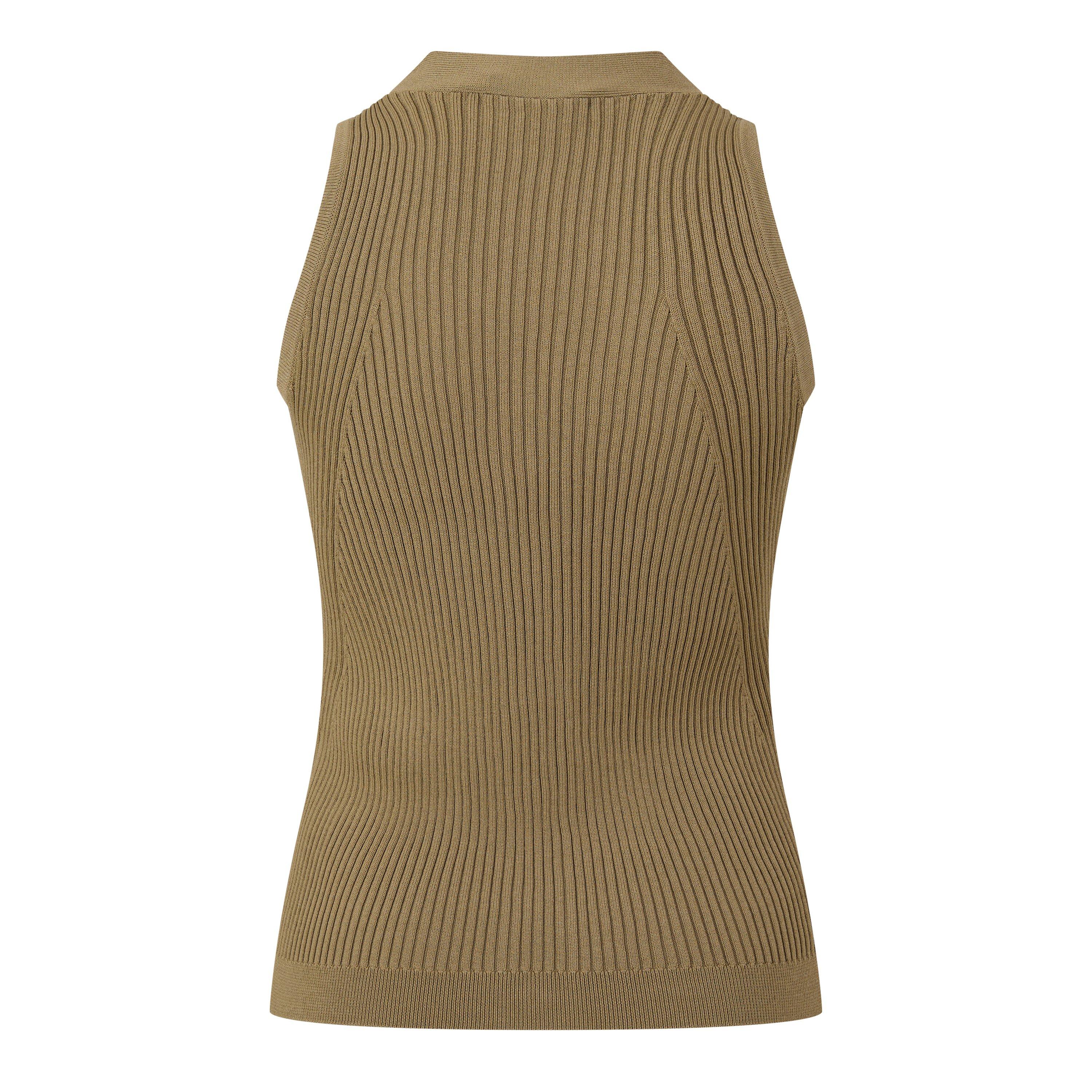 Kaki - Max Mara - Women's MXM Fiorire Knitted Vest - 2