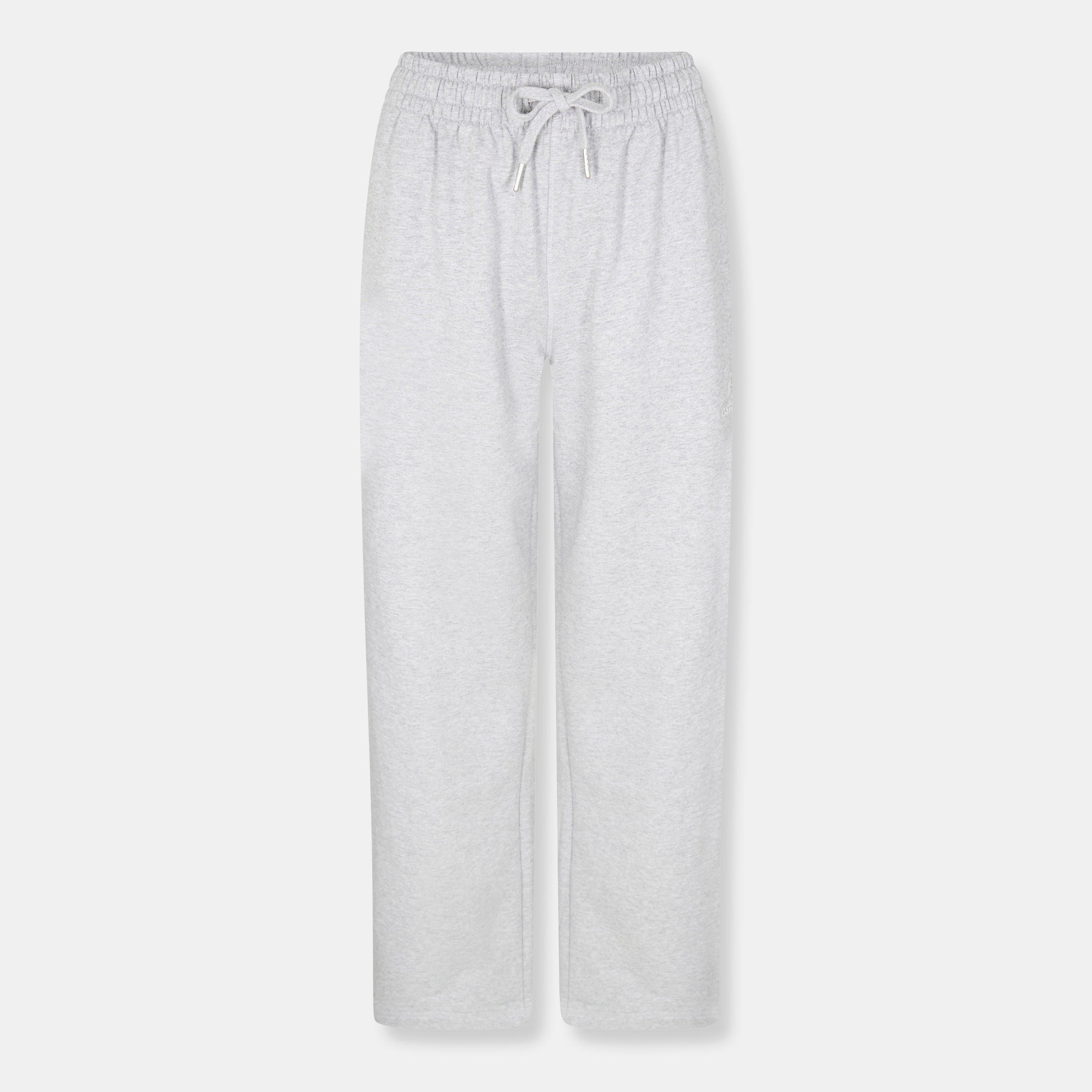Grey - Kangol - Women's Wide Leg Closed Hem Jersey Joggers - 1