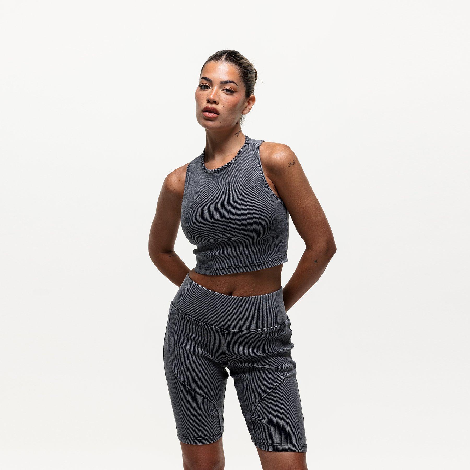 Black - Good For Nothing - Contour Ribbed Shorts Acid Wash - 1