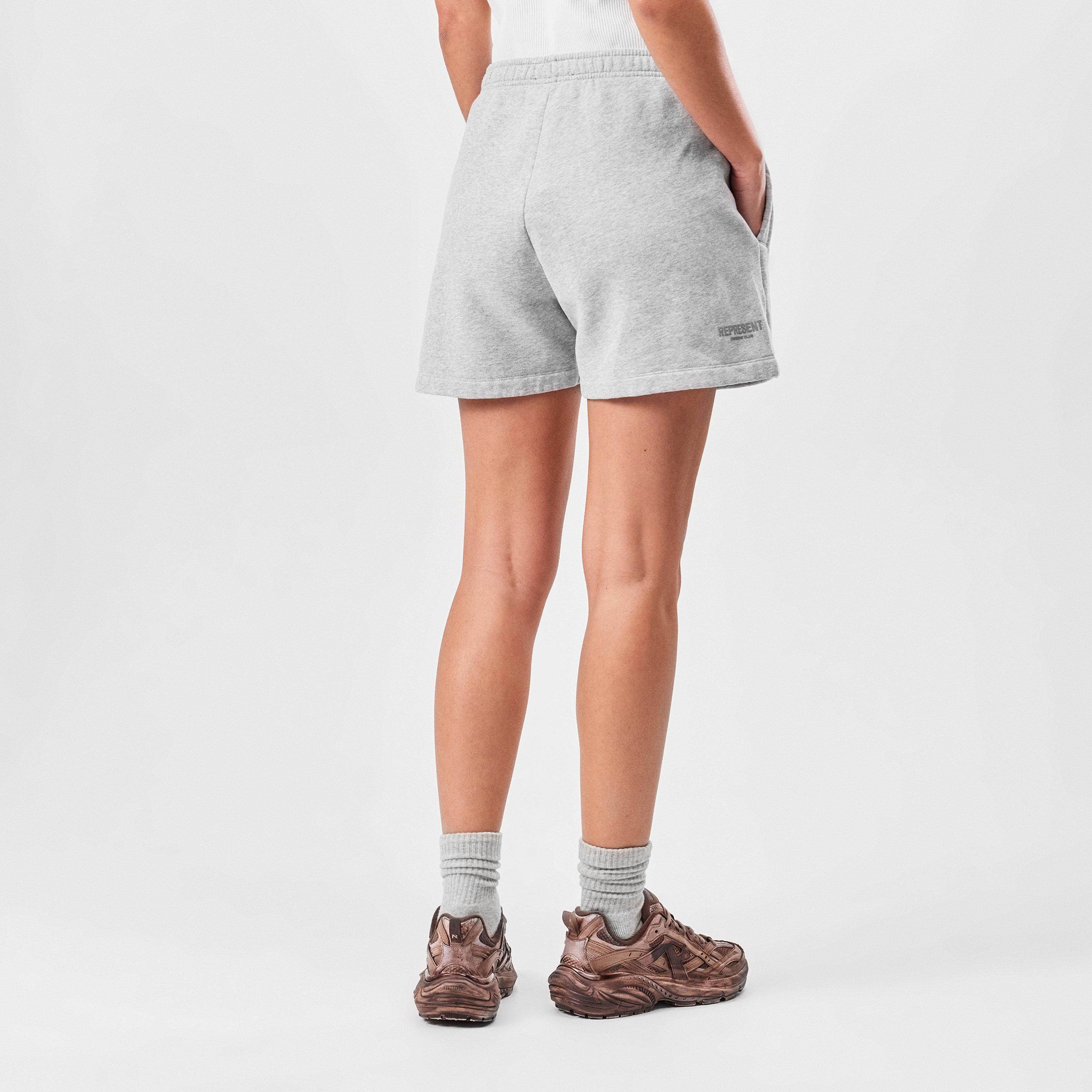 Grey Marl - Represent - Women's Owners Club Shorts, Elasticated Waistband, Drawstring - 4