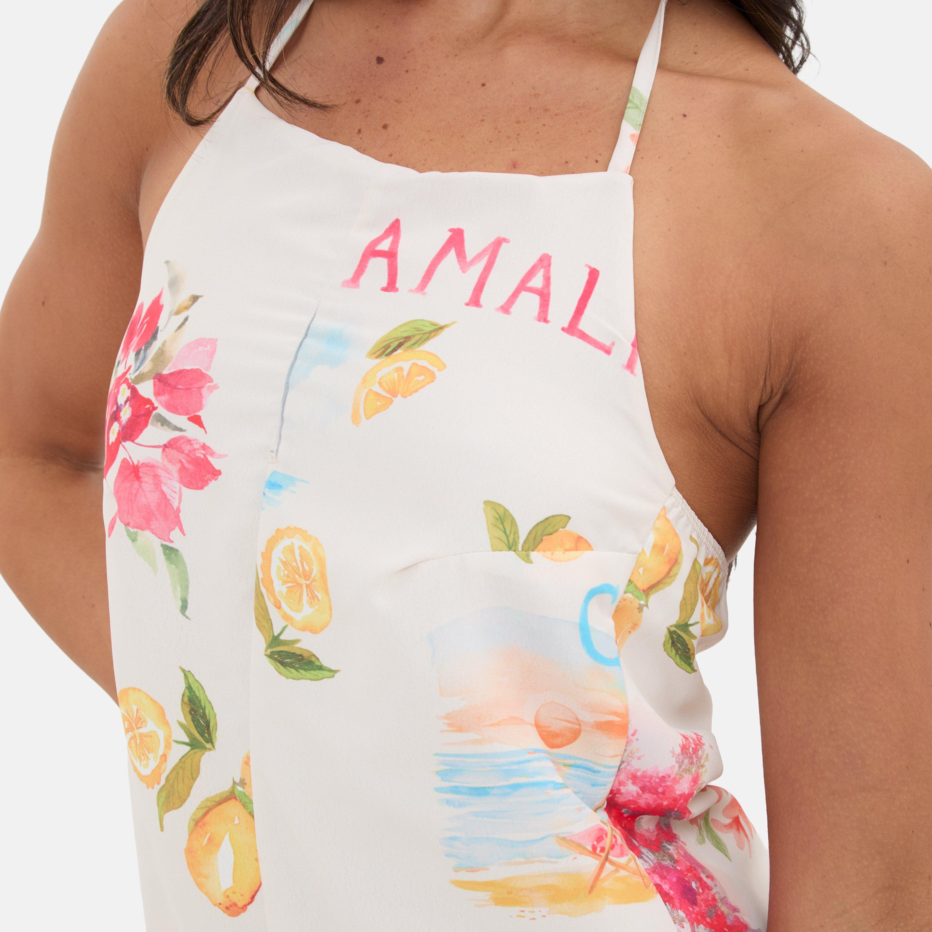 White - I Saw It First - Printed Ruffle Halter Playsuit - 4