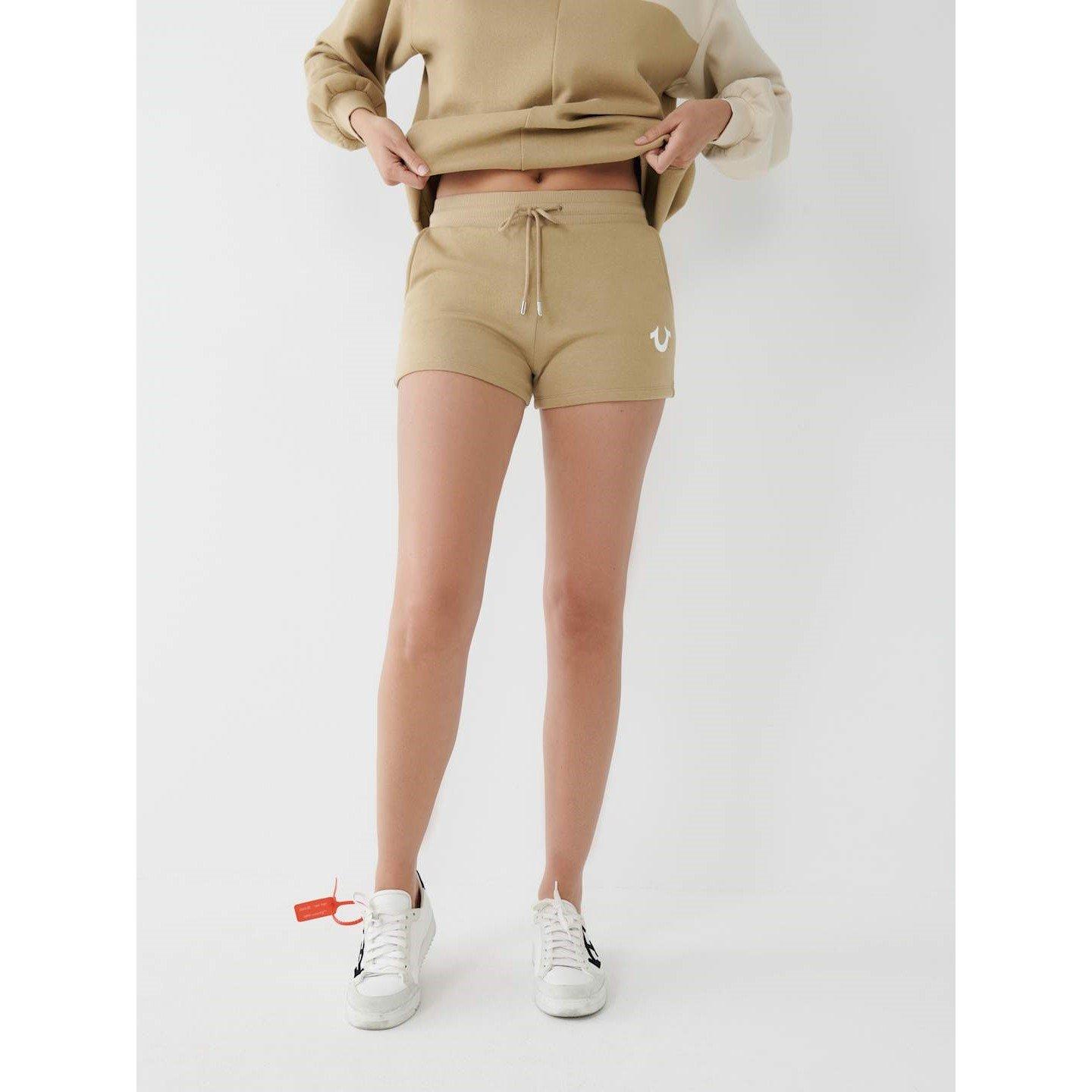 Travertine - True Religion - Women's Fleece Lounge Jogger Shorts - 1