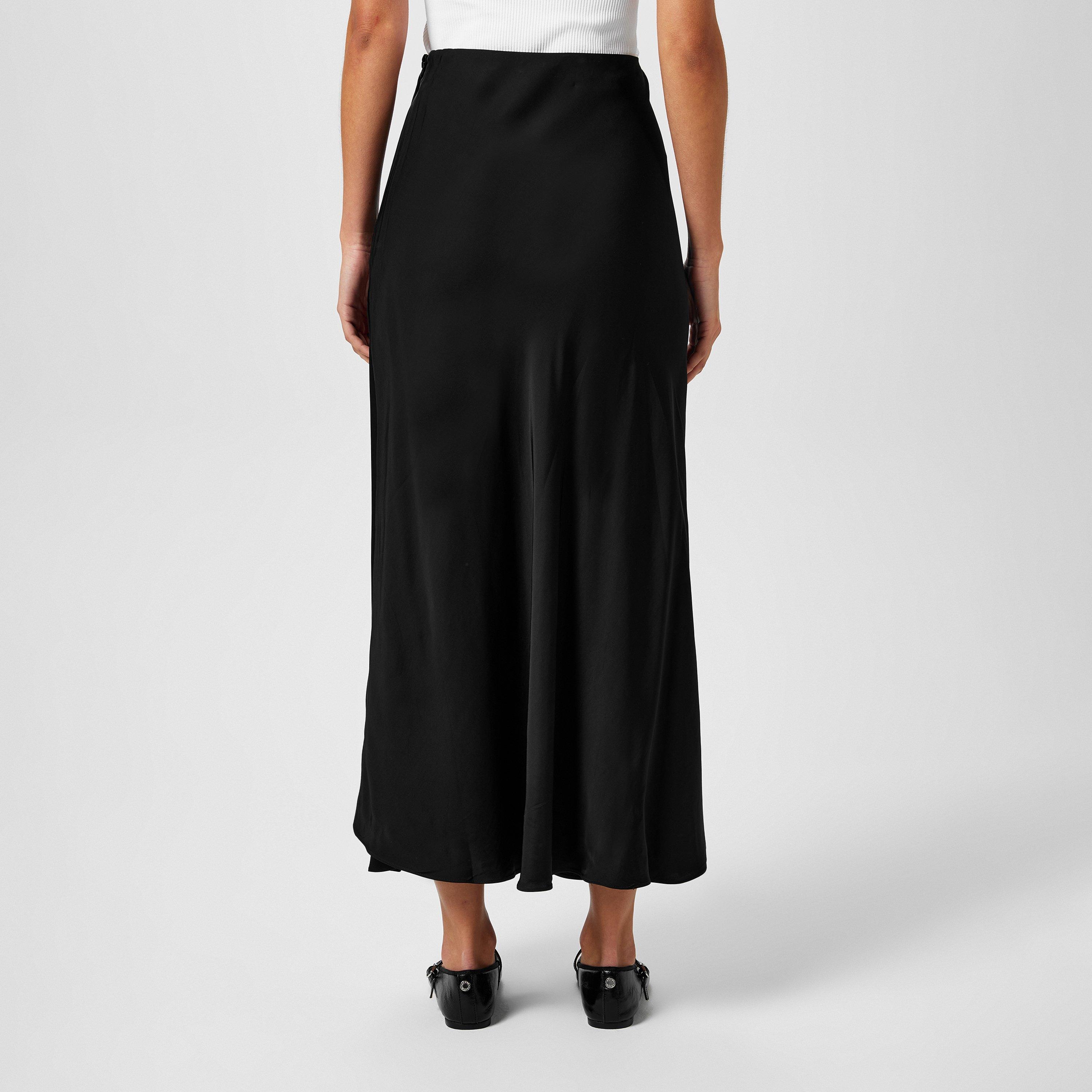 Black - French Connection - Women's Ennis Slip Maxi Skirt - 3