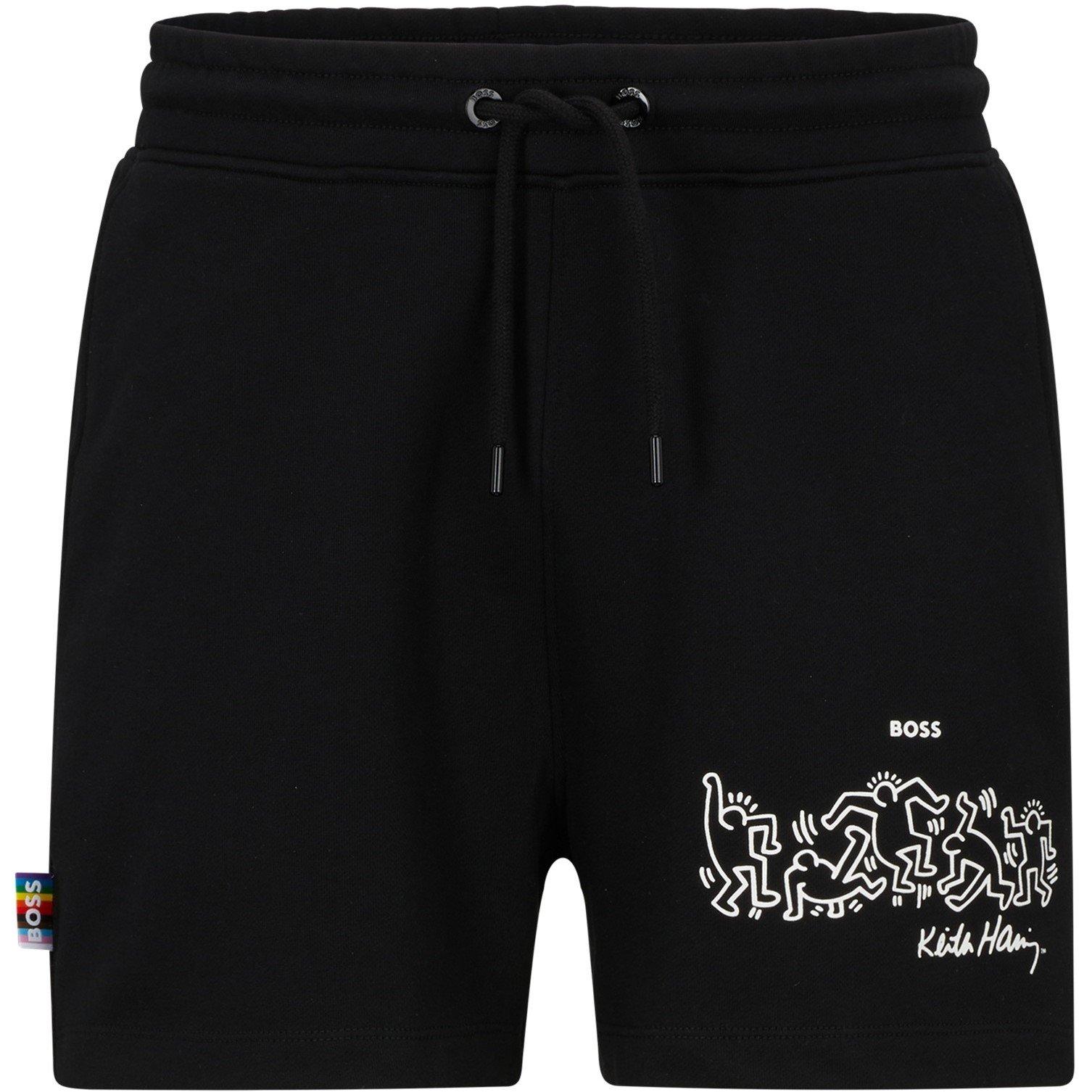 Boss Women's Haring Relaxed Fit Fleece Jogger Shorts - Black - 4 (XXS)