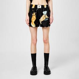 Amiri Champagne Silk Shorts