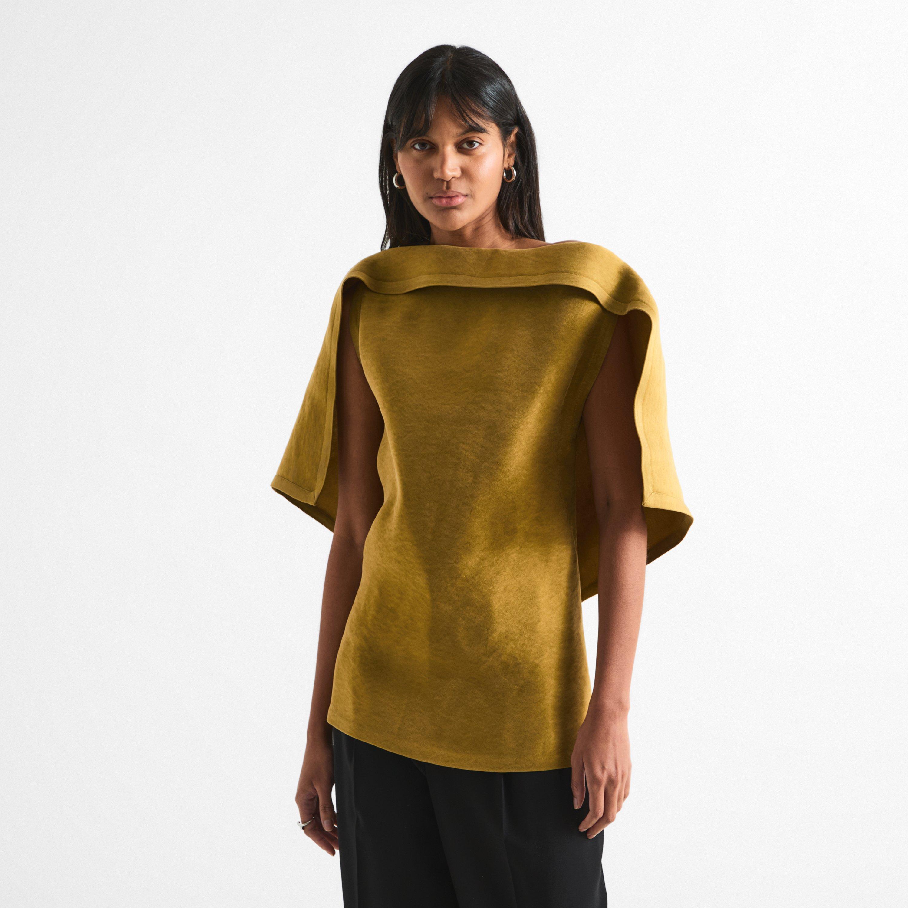 Green - Magda Butrym - Women's Blouse 03 Silk Short-Sleeve - 3