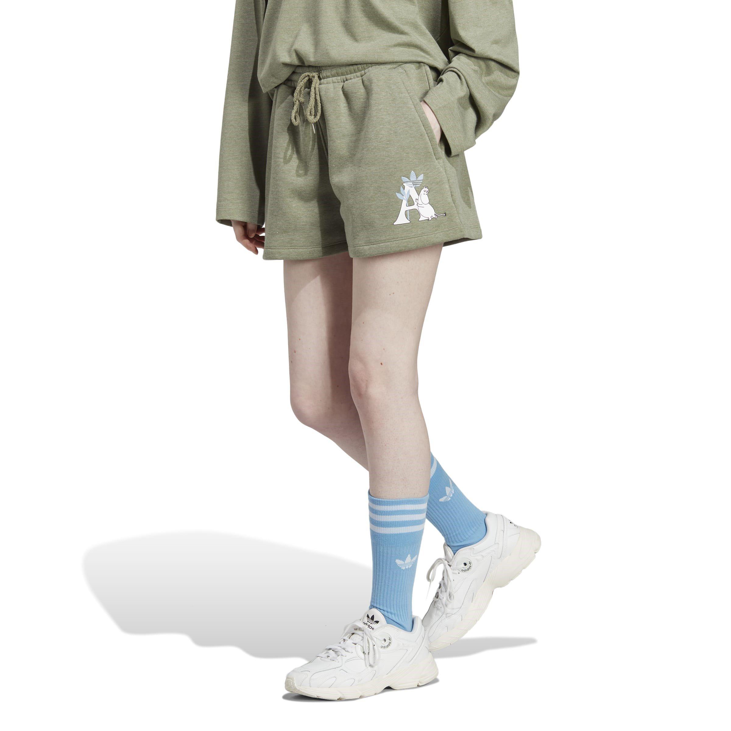 Zelena - adidas Originals - Women's Moomin Fleece Jogger Shorts - 2