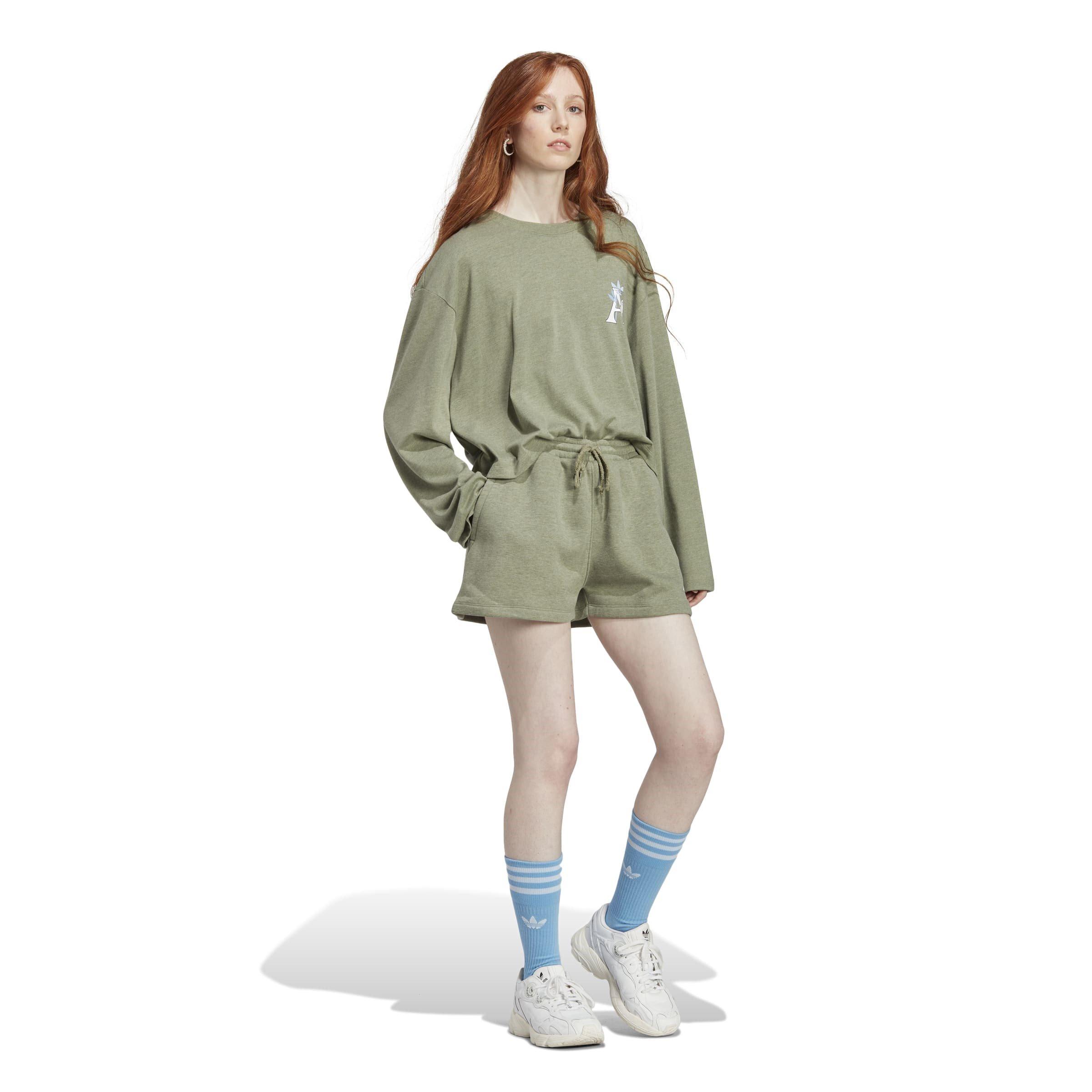 Zelena - adidas Originals - Women's Moomin Fleece Jogger Shorts - 4