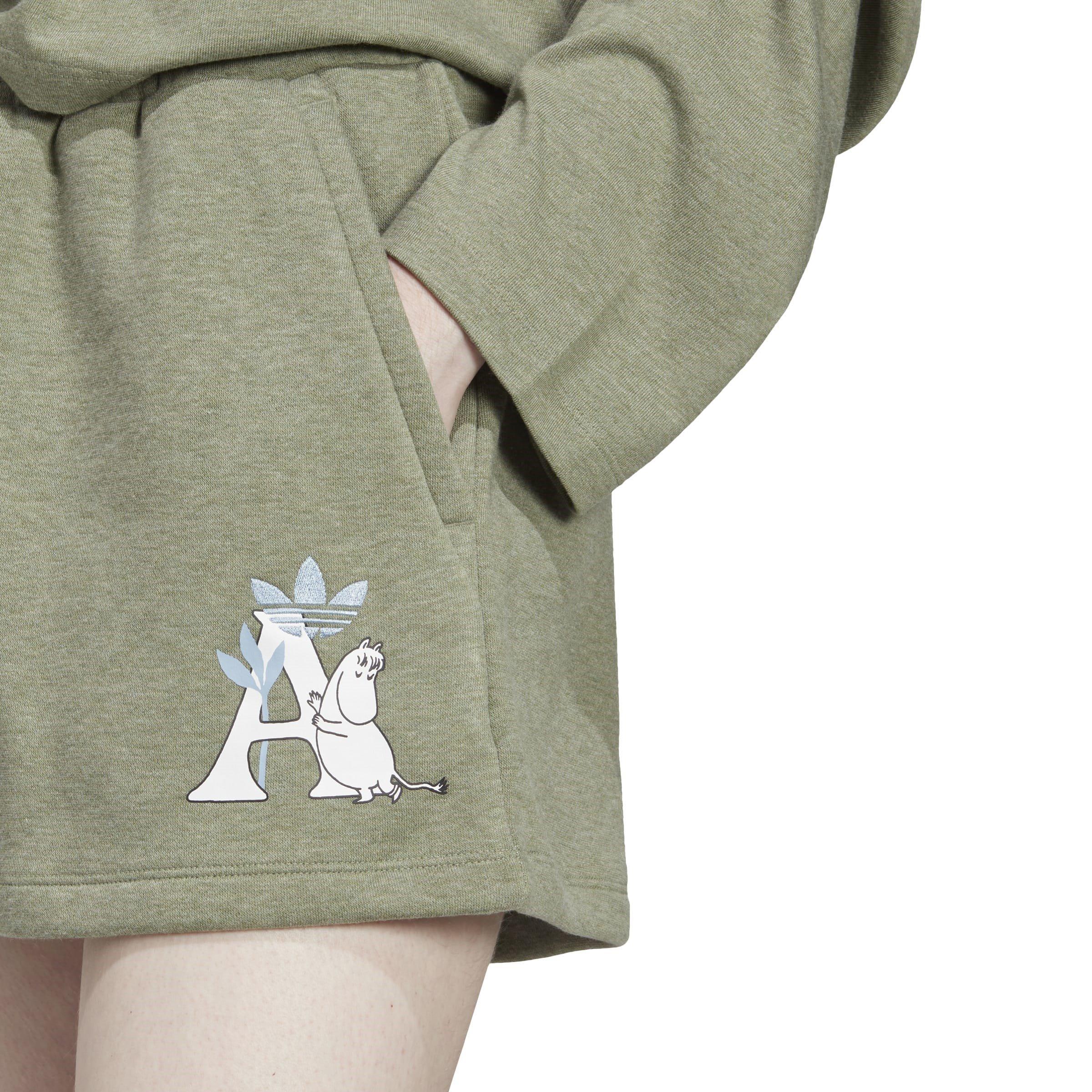 Zelena - adidas Originals - Women's Moomin Fleece Jogger Shorts - 5