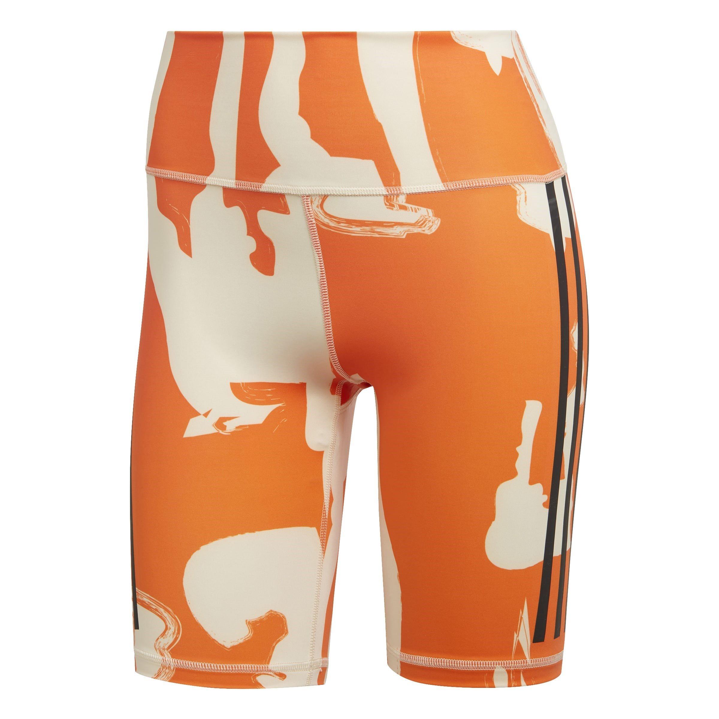 Orange/Beige - adidas Originals - Women's Fitted Cycling Shorts - 1