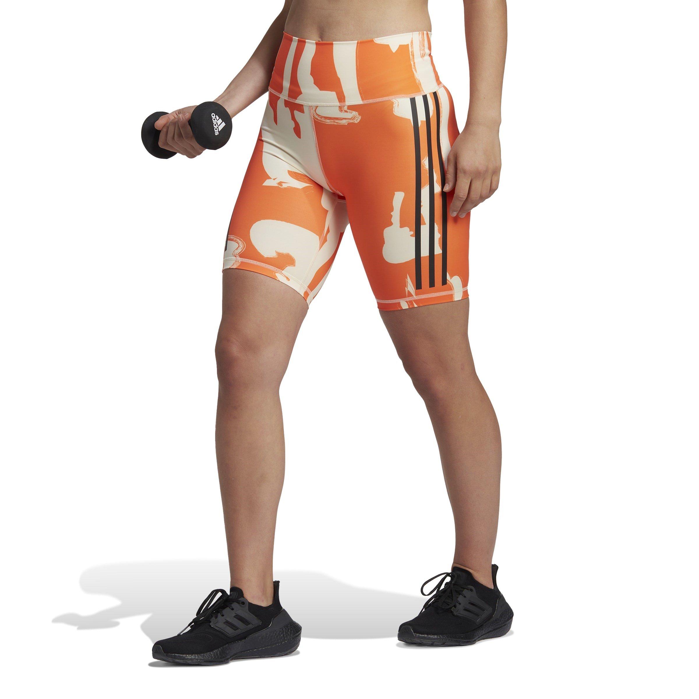 Orange/Beige - adidas Originals - Women's Fitted Cycling Shorts - 2