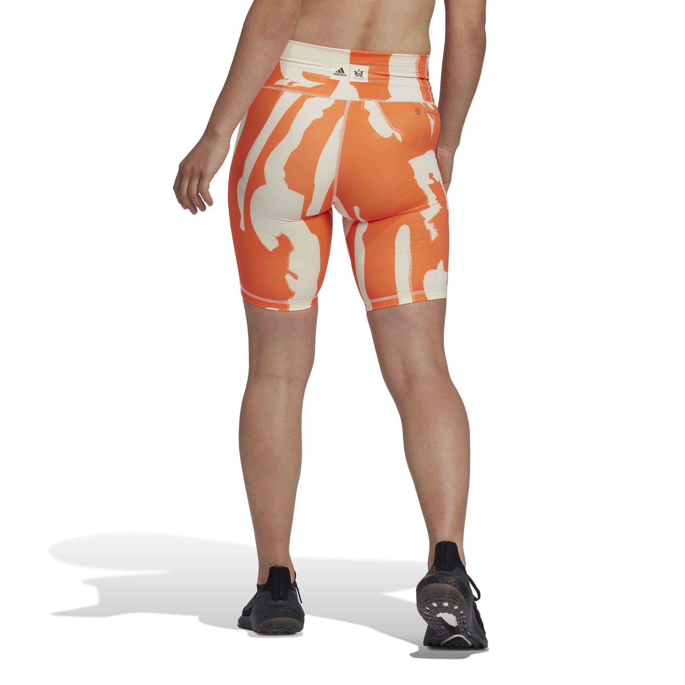 Orange/Beige - adidas Originals - Women's Fitted Cycling Shorts - 3