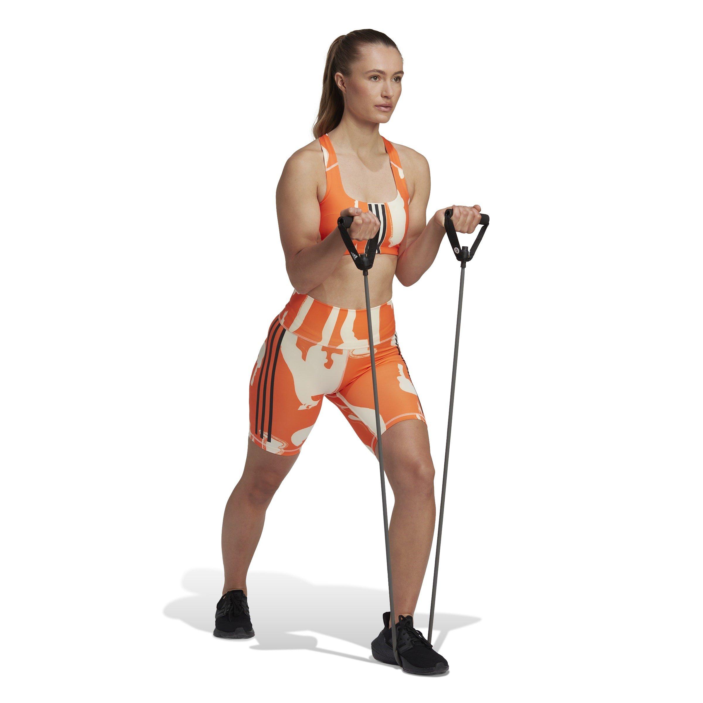 Orange/Beige - adidas Originals - Women's Fitted Cycling Shorts - 4