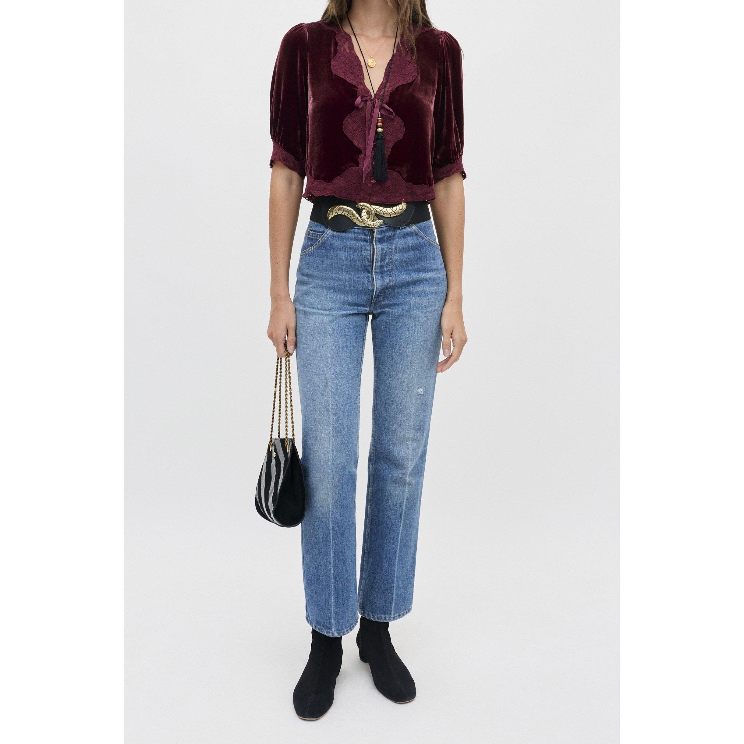 Bordeaux - RIXO - Rixo Ursula Top Ld71 - 2