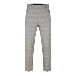 Shelby and Sons Jessop Slim Fit Light Green Check Suit Trousers