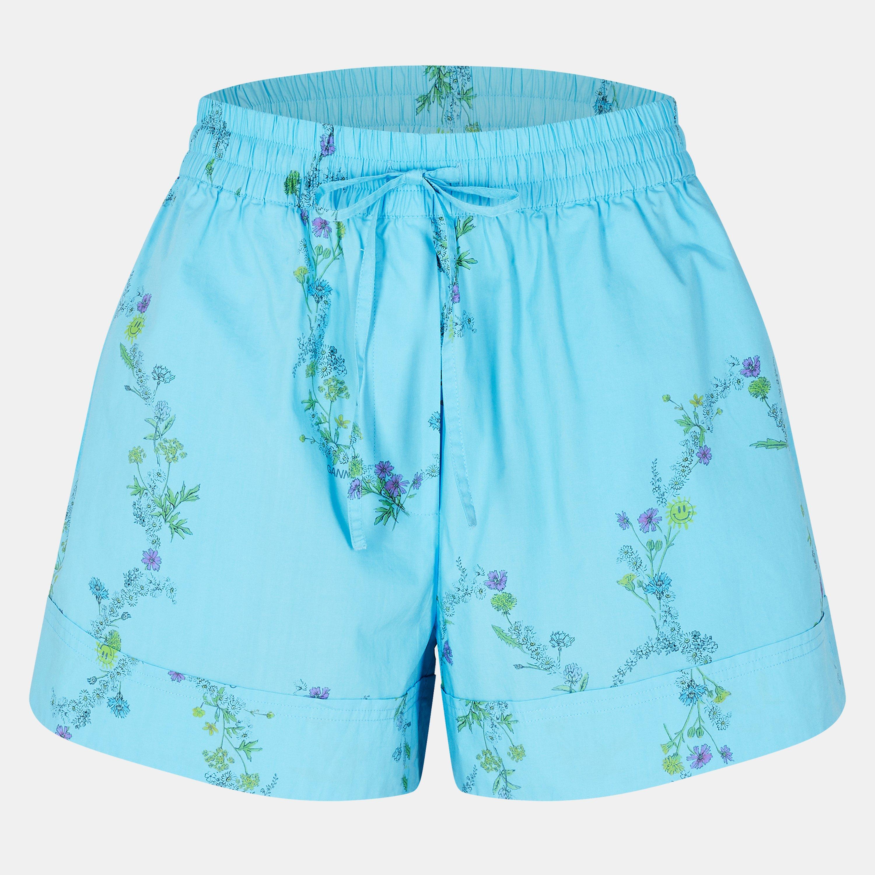 Ganni Women's Elastic Waist Woven Tracksuit Shorts - Brilliant Blue - Size 8 (34)